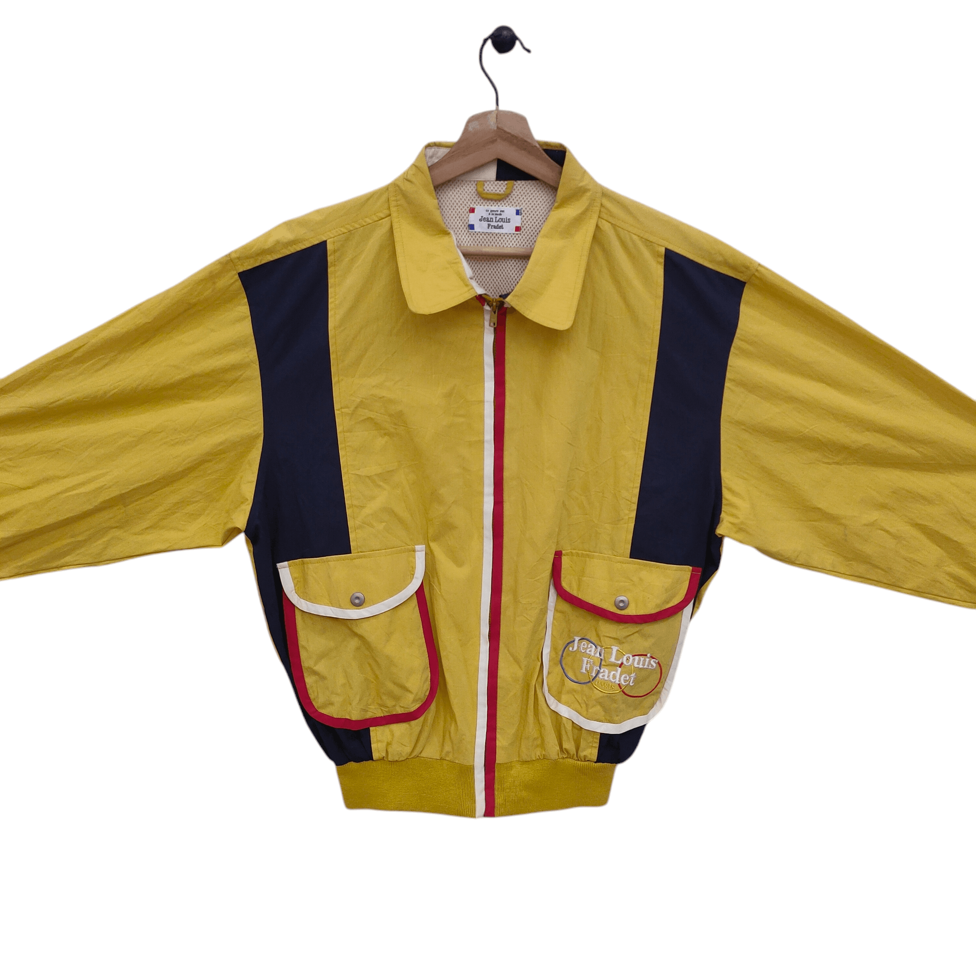 Designer × Vintage Vintage Jean Louis Fradet Yellow Windbreaker Jacket Size US L / EU 52-54 / 3 - 3 Thumbnail