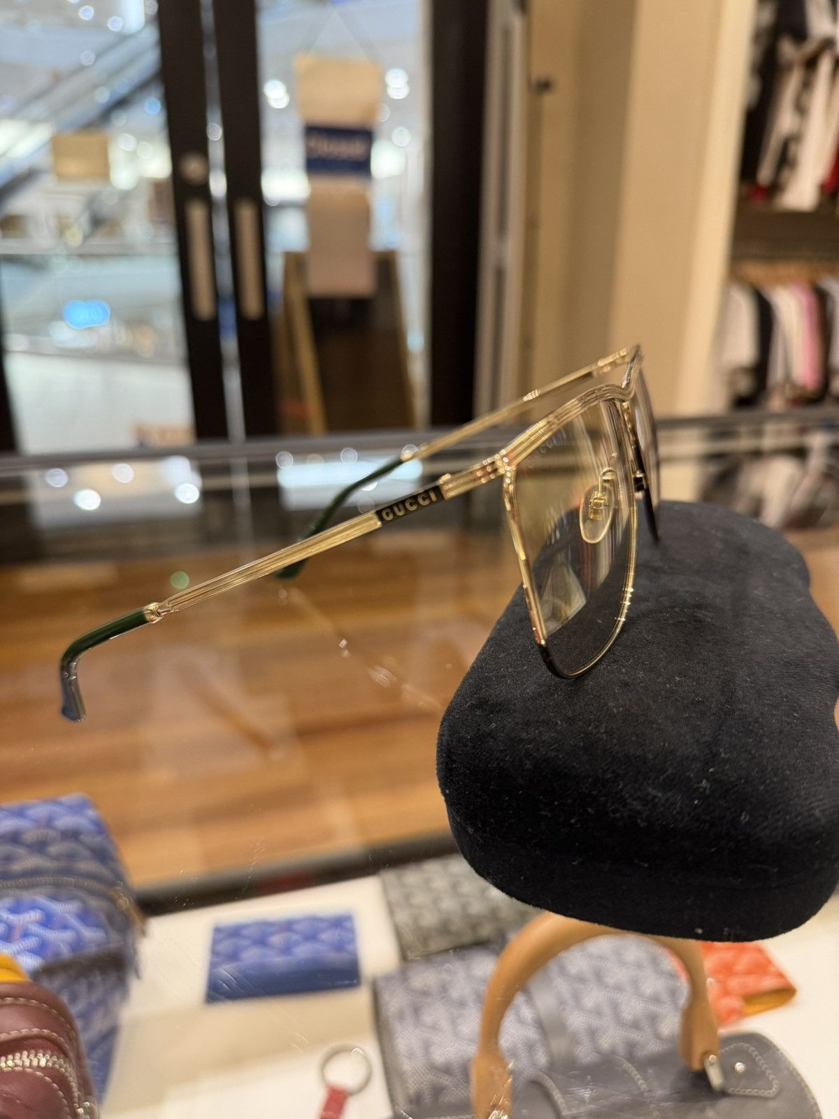 Gucci Gucci Gold Thin Frame Glasses Size ONE SIZE - 3 Thumbnail