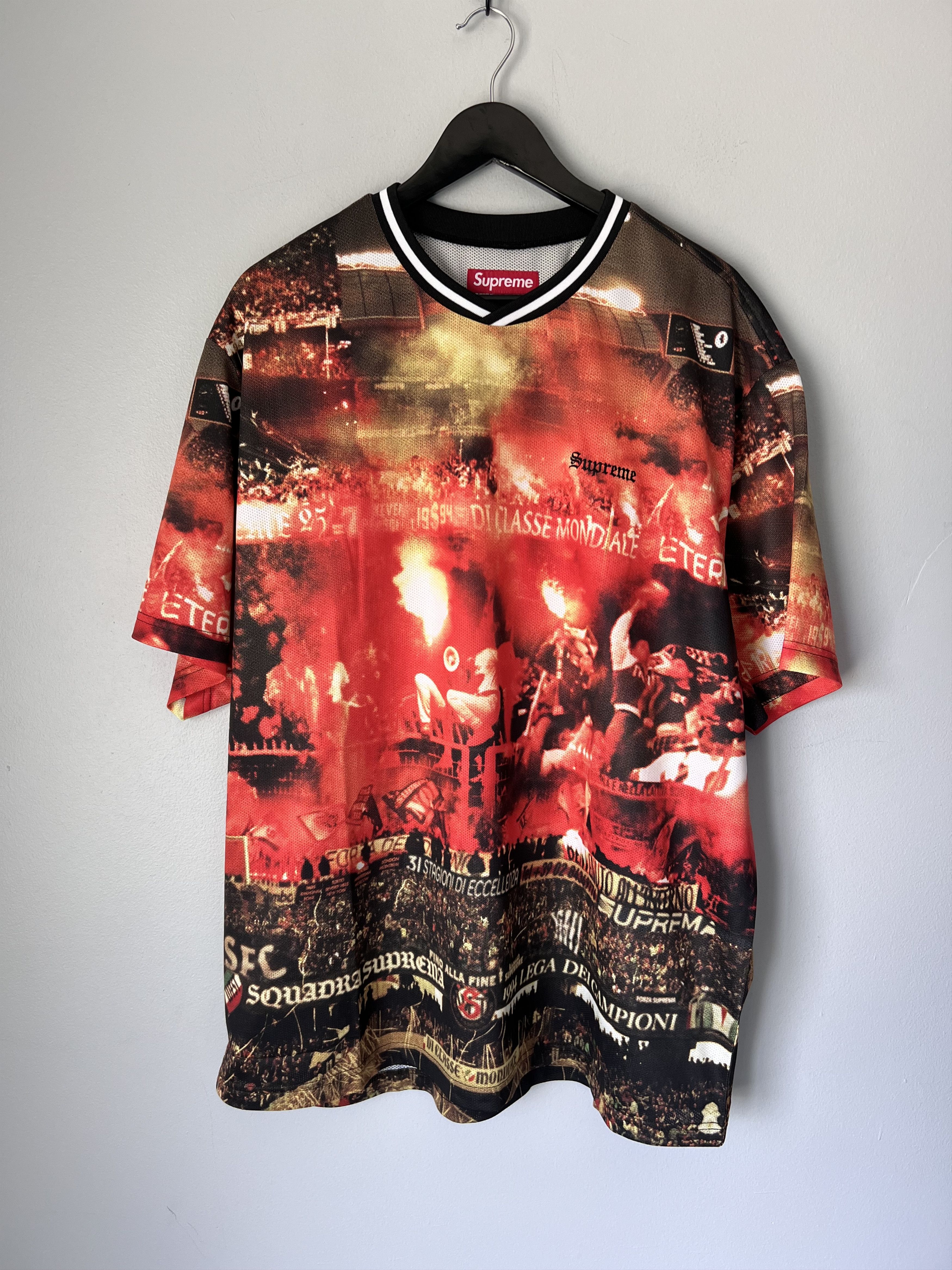 Supreme Vinci Por Noi Soccer Jersey in Red