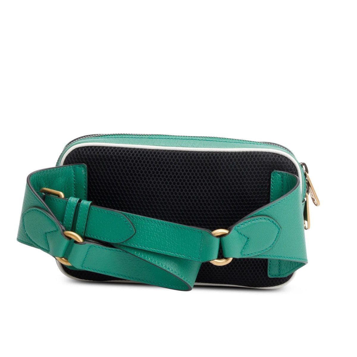 Gucci GUCCI x Adidas Green Calfskin Leather Trefoil Logo Belt Bag Size ONE SIZE - 3 Thumbnail