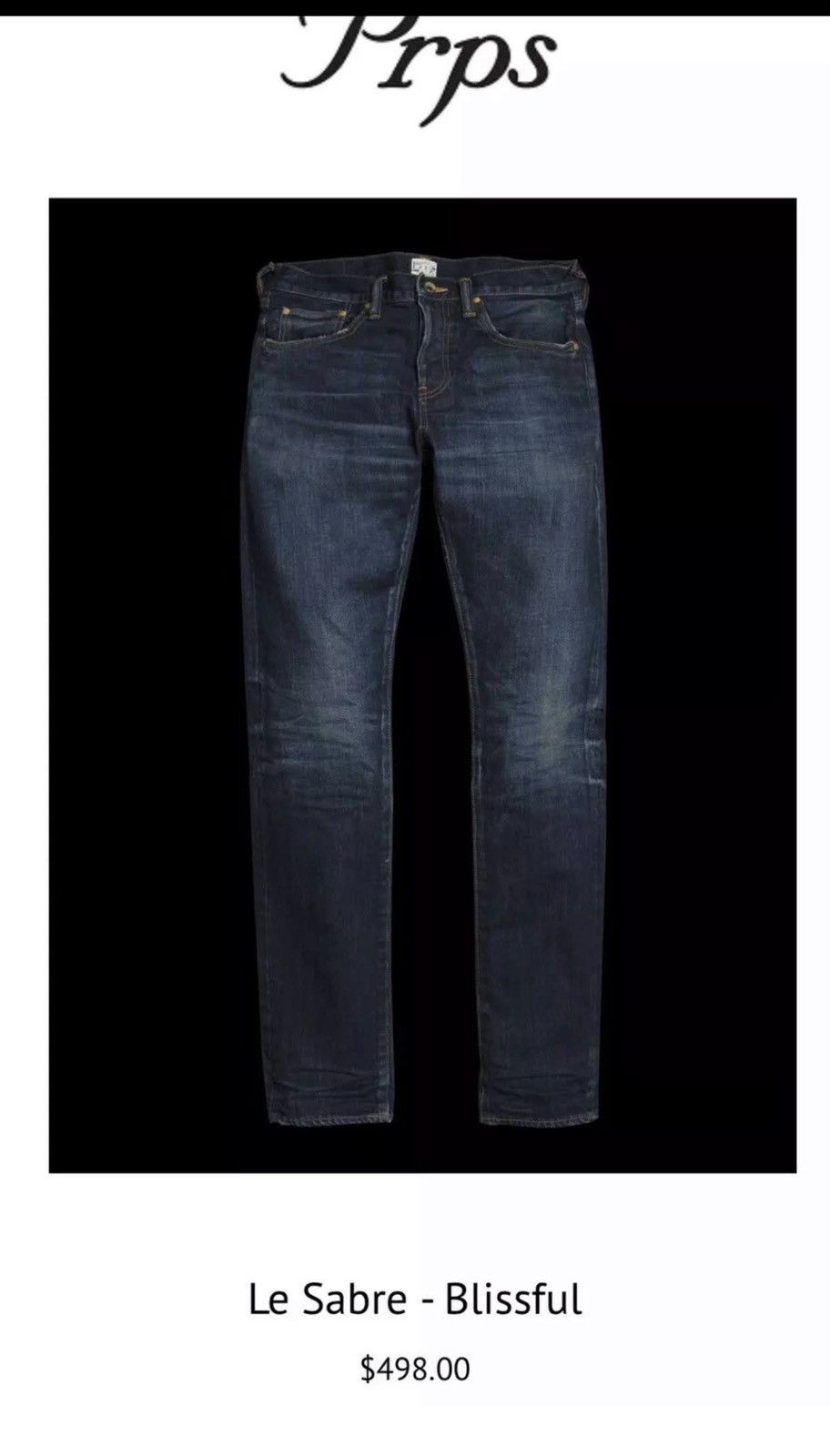 image of Prps Le Sabre Selvidge Not Broken In! in Blue, Men's (Size 31)