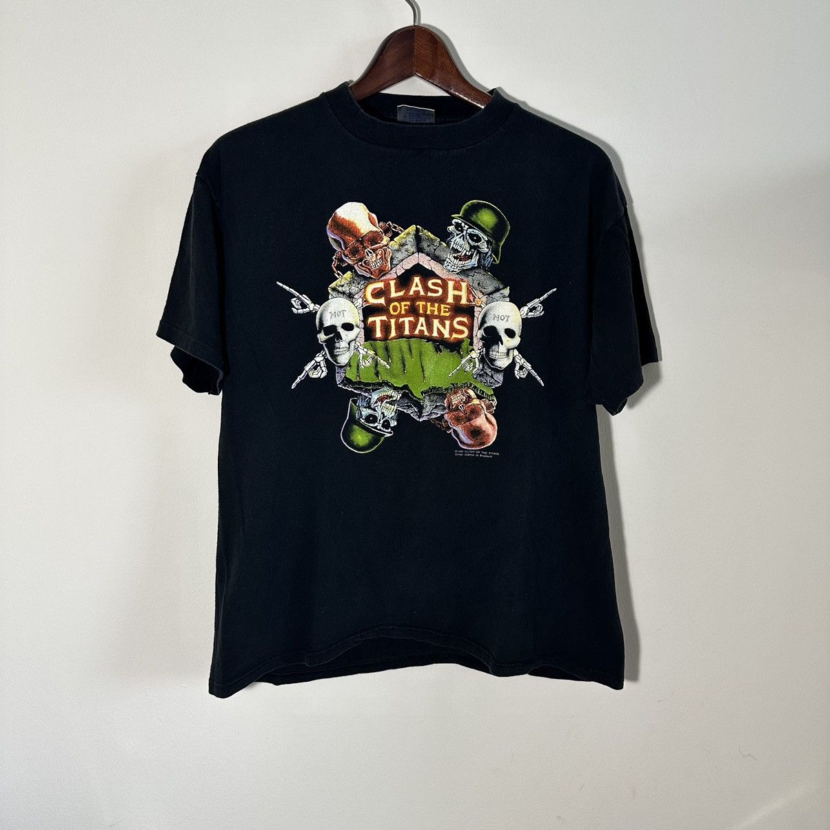 Band Tees × Vintage Vintage Clash of Titans Slayer Megadeth T-Shirt Size US L / EU 52-54 / 3 - 1 Thumbnail