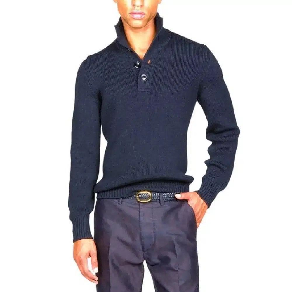 Tom Ford o1loc1c0125 KTL001 Ribbed Sweater in Blue Size US M / EU 48-50 / 2 - 2 Thumbnail
