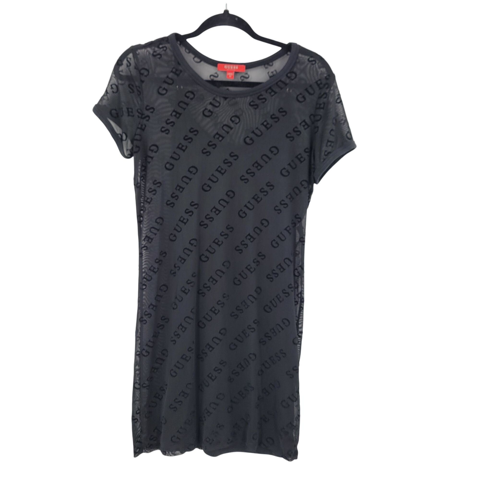 Guess Y2K Guess Black Sheer Mesh Velvet Logo Spell Out Mini Slip D Size M / US 6-8 / IT 42-44 - 14 Thumbnail