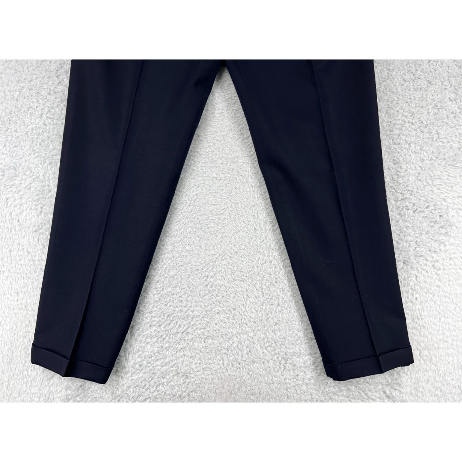 Vintage VINTAGE String Bean Dress Pants Womens 9 Blue Polyester Blend Pleated Twill High Rise Straight Regular Zipper Size 30" / US 8 / IT 44 - 5 Thumbnail