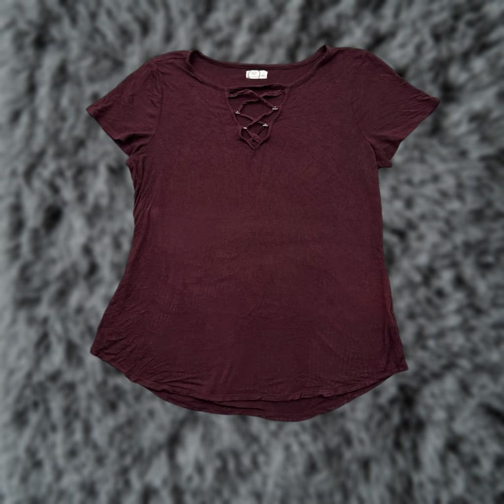 Vintage Lace Up Top Womens Size XXL Grunge Streetwear Edgy Minimalist Casual Soft Flowy Size XXL / US 16-18 / IT 52-54 - 1 Thumbnail