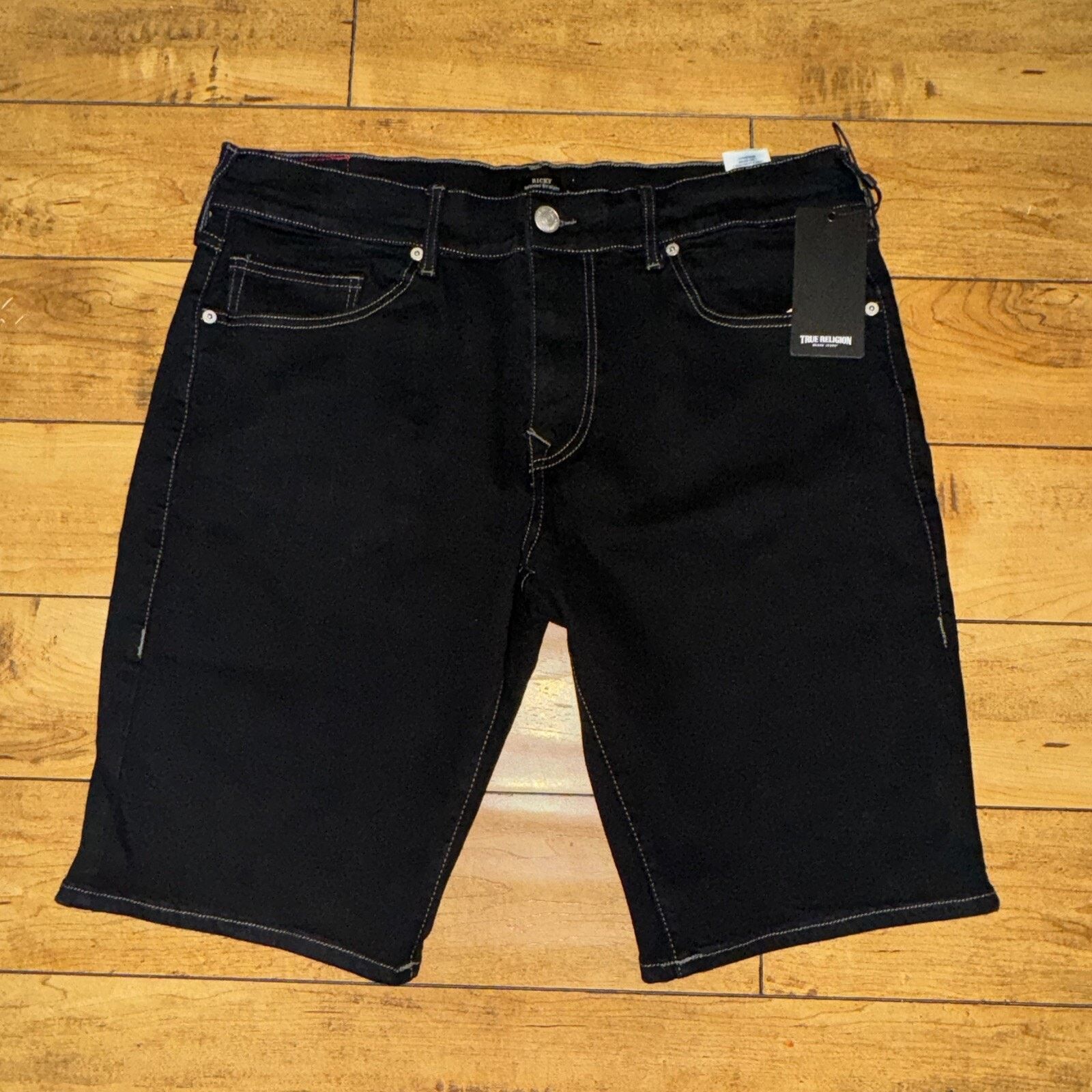 True Religion × Vintage BNWT True Religion Denim Shorts Black 32W Size US 32 / EU 48 - 1 Thumbnail