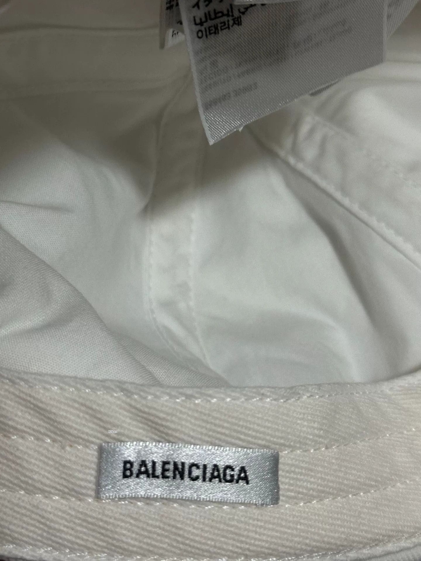 Balenciaga Balenciaga Heavy Distressed White Slogan Cap Size ONE SIZE - 7 Thumbnail