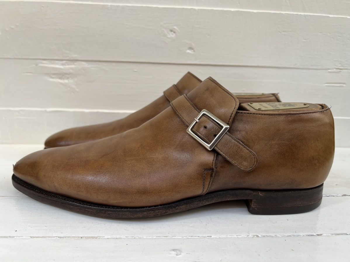 Crockett & Jones Crockett & Jones Portman Brown Leather Monk Strap Shoes Size US 8 / EU 41 - 4 Thumbnail