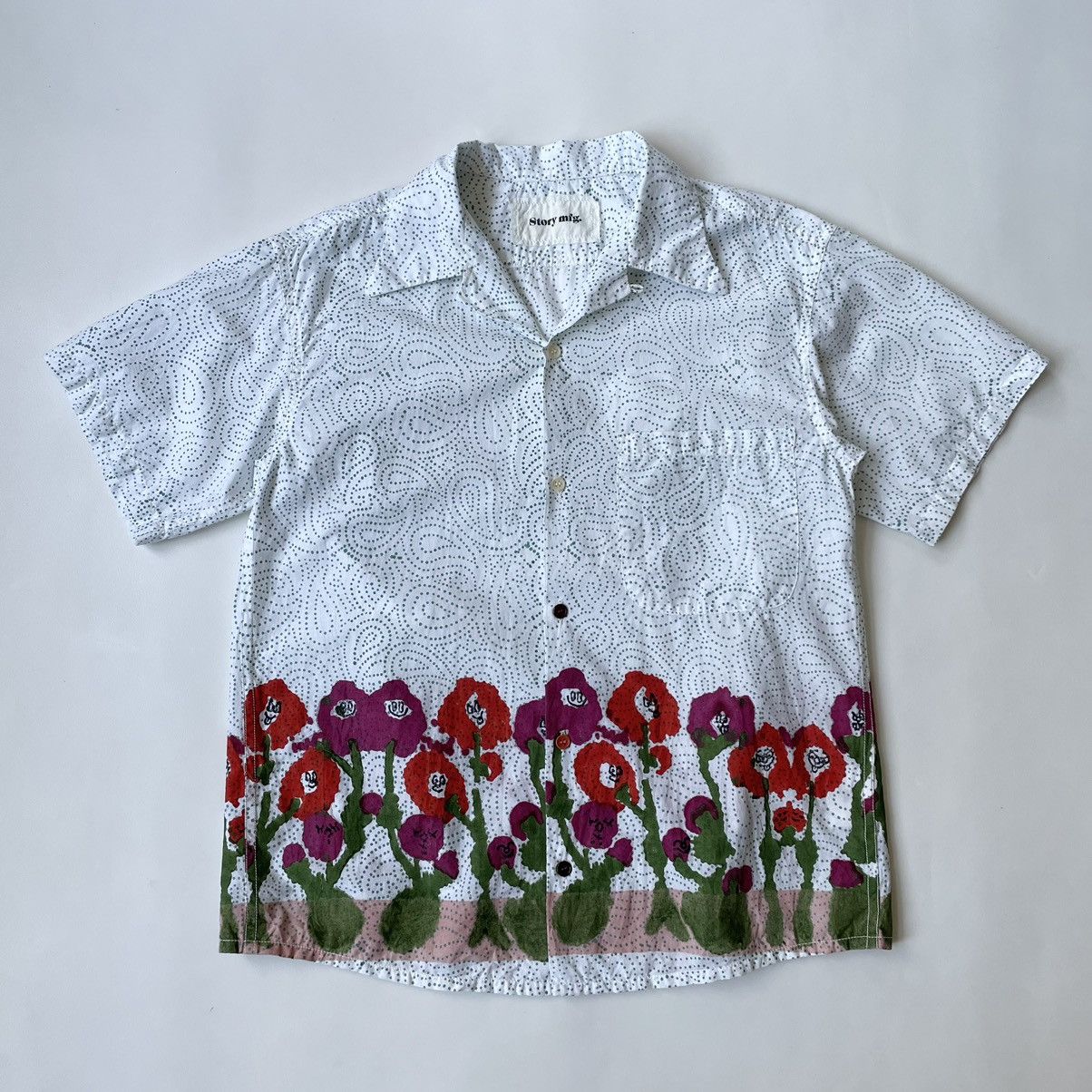 Story Mfg. Paisley + Cartoon Poppy Print Shirt Size US M / EU 48-50 / 2 - 19 Thumbnail