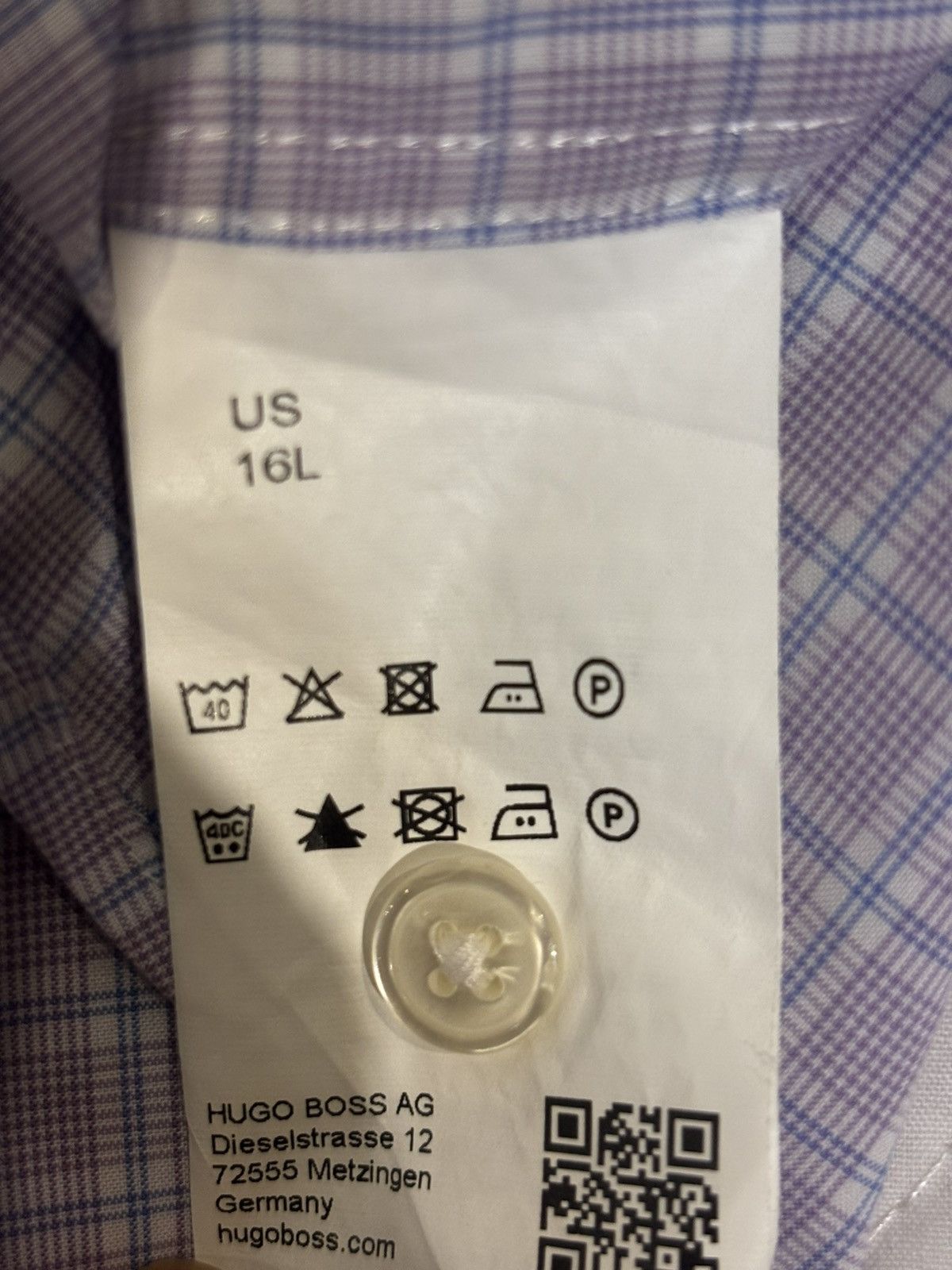 Hugo Boss Purple checked dress Shirt.mt1918 Size US XS / EU 42 / 0 - 3 Thumbnail