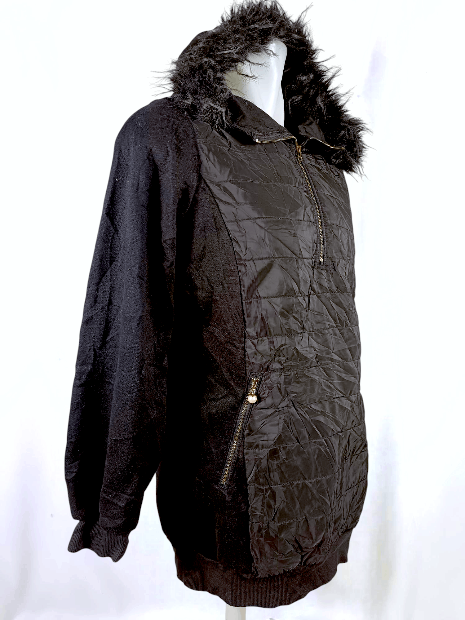 Other Crazy Black Half Zipper Fur Hoodie Lgb Style Size US L / EU 52-54 / 3 - 3 Thumbnail