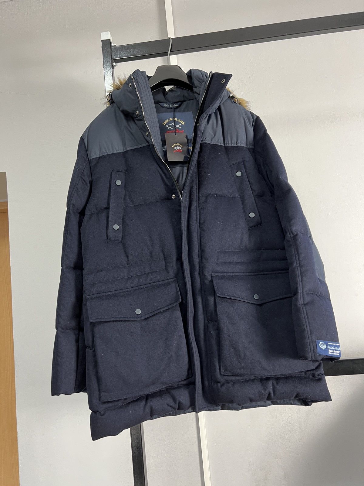 image of Nwt! Paul & Shark X Loro Piana Rain System Cashmere Jacket in Blue, Men's (Size Large)