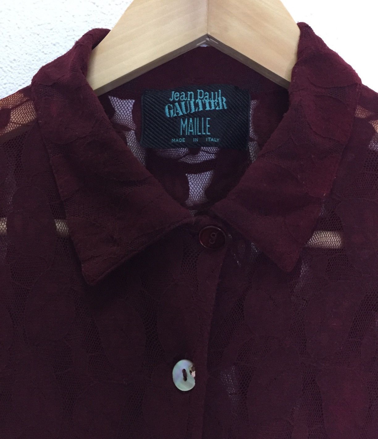 Jean Paul Gaultier Vintage 90s Jean Paul Gaultier Maille Fuzzi Maroon Lace Mesh Size S / US 4 / IT 40 - 3 Thumbnail