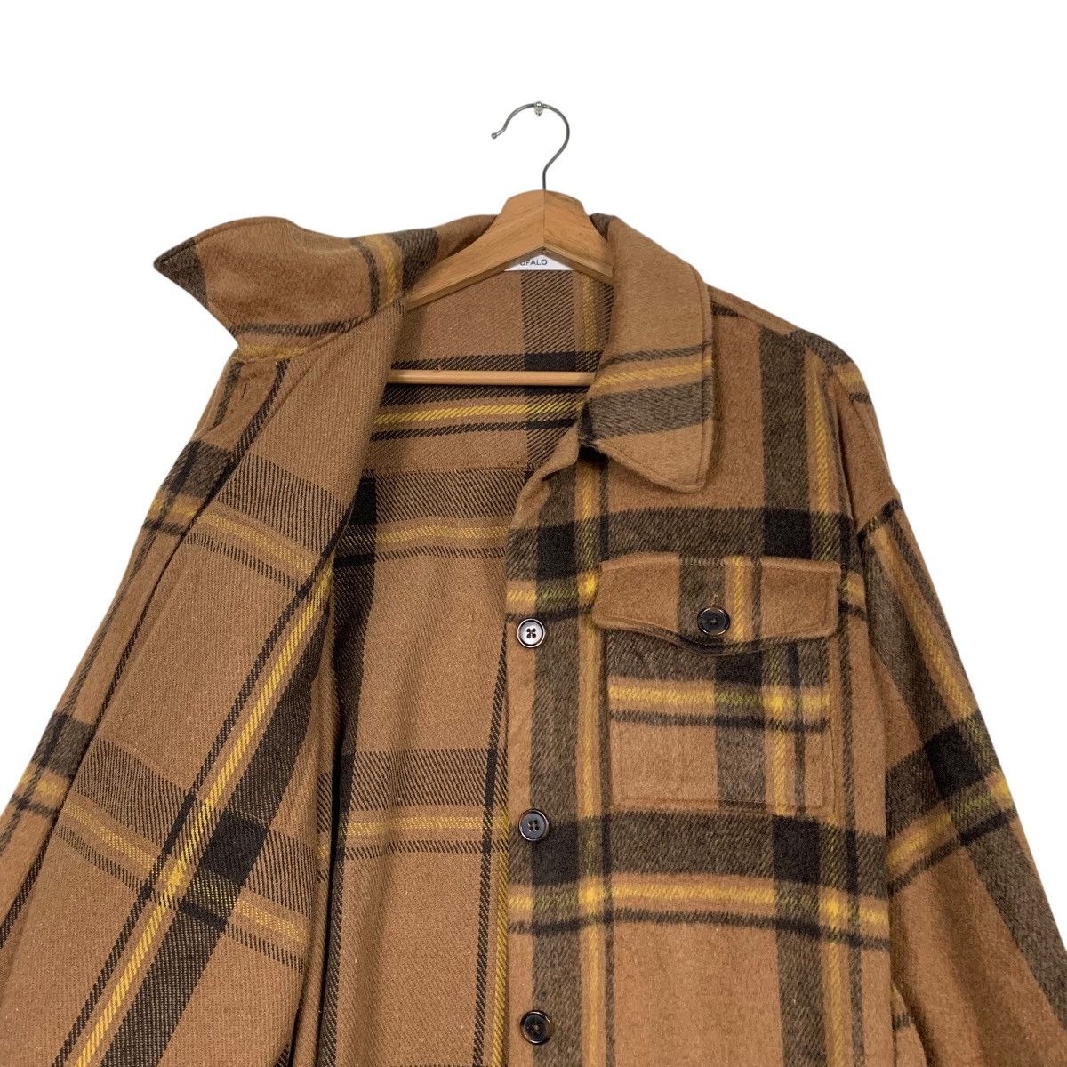 Japanese Brand OFALO Checked Belted Flannel Jacket #2438-C109 Size M / US 6-8 / IT 42-44 - 10 Thumbnail