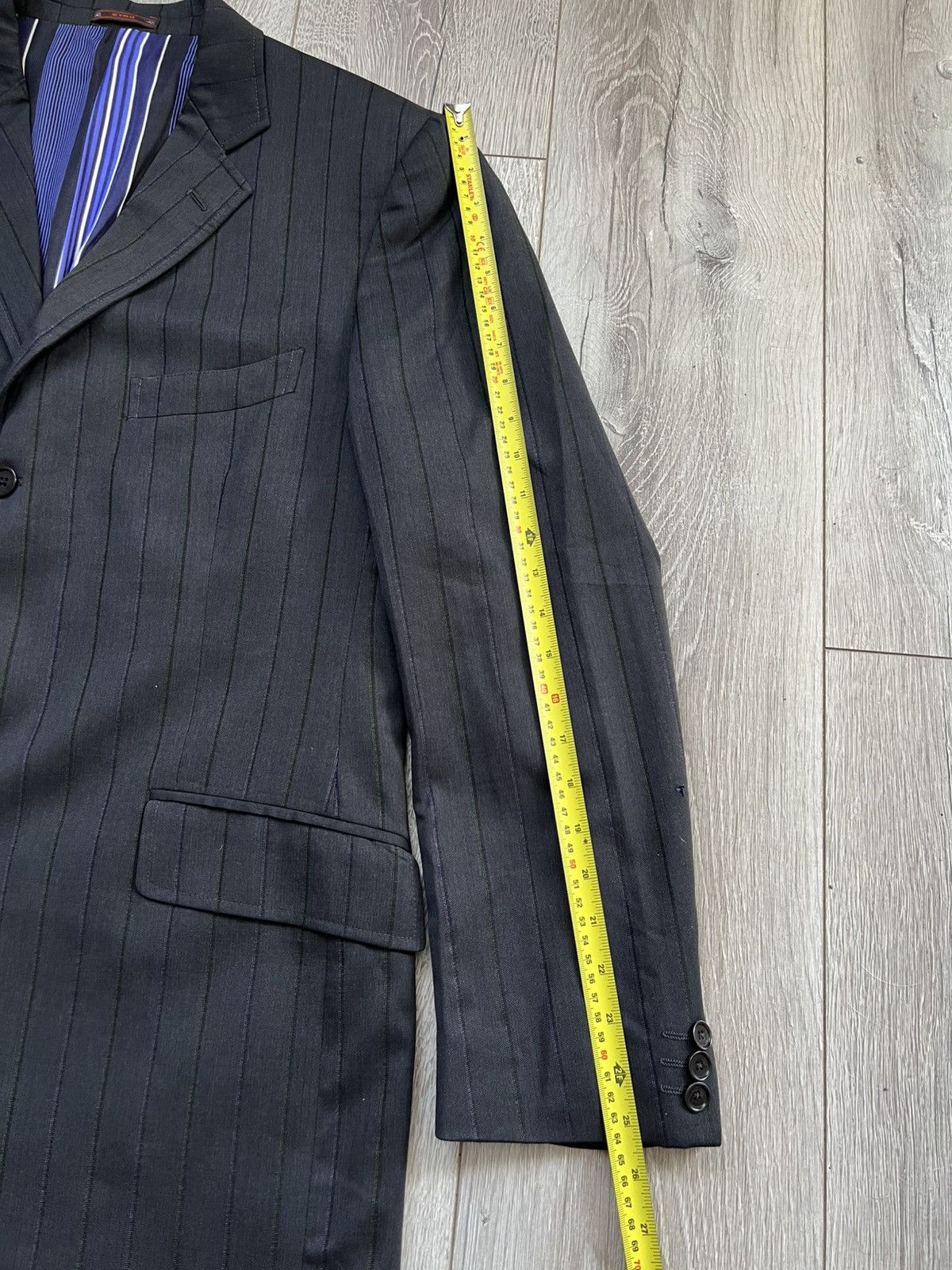 Etro Vintage Etro Milano Striped Blazer Classic Suit Wool Size 58 Size 50R - 20 Thumbnail