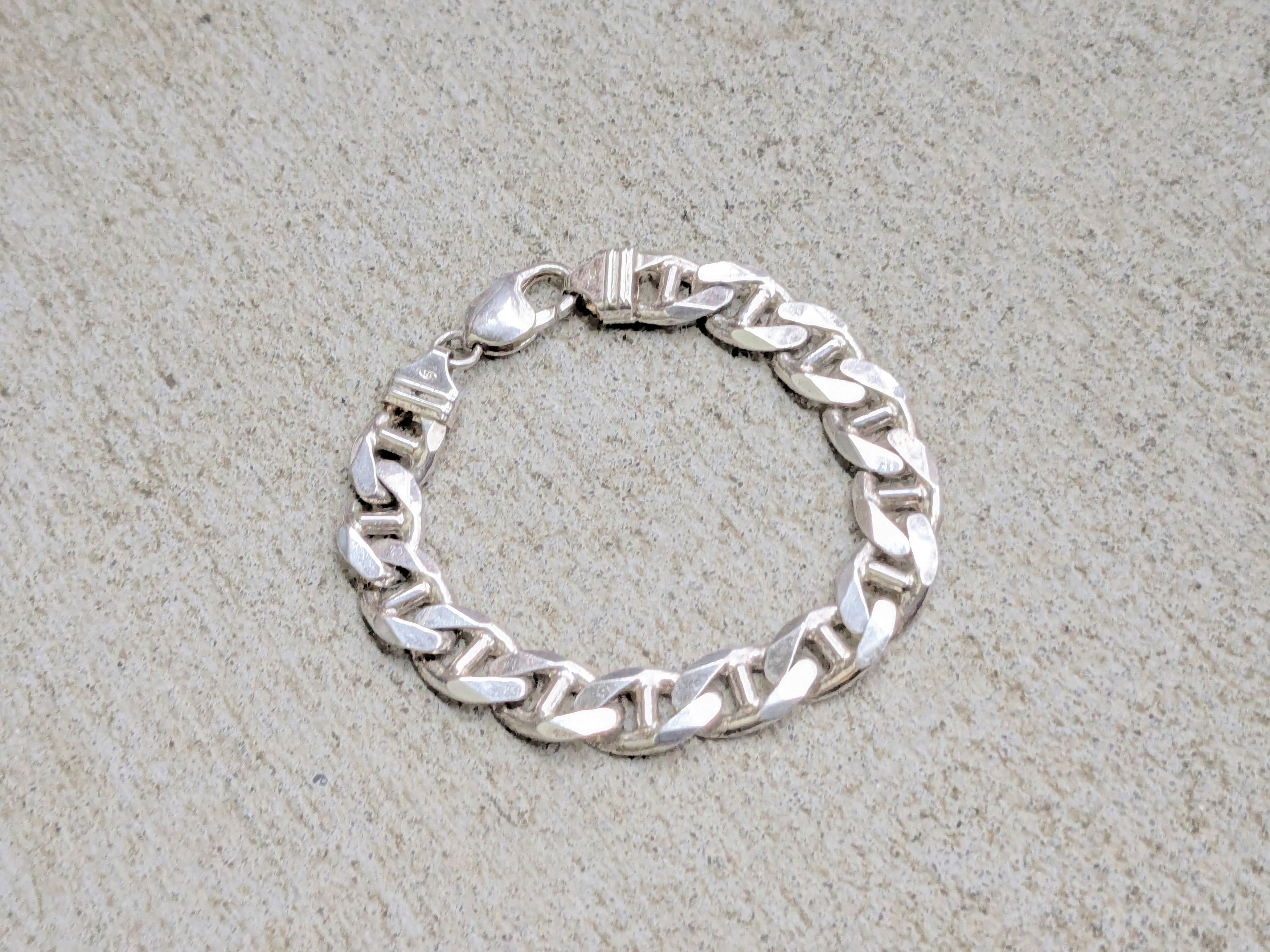 Jewelry Vintage Sterling Silver Bracelet Mariner Chunky Thick Punk Size ONE SIZE - 1 Thumbnail
