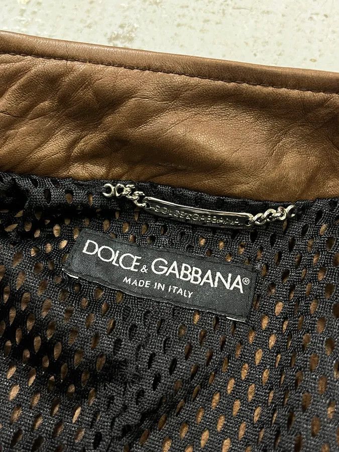 Dolce & Gabbana SS2004 Dolce & Gabbana Brown Multi-Zip Biker Leather Jacket Size US XS / EU 42 / 0 - 12 Thumbnail