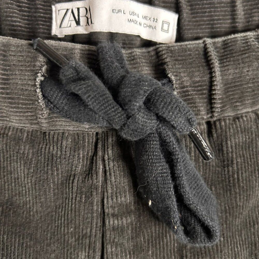 Zara Men’s Zara Grey Corduroy Pants with Elasticized Waist and A Size US 29 - 7 Thumbnail