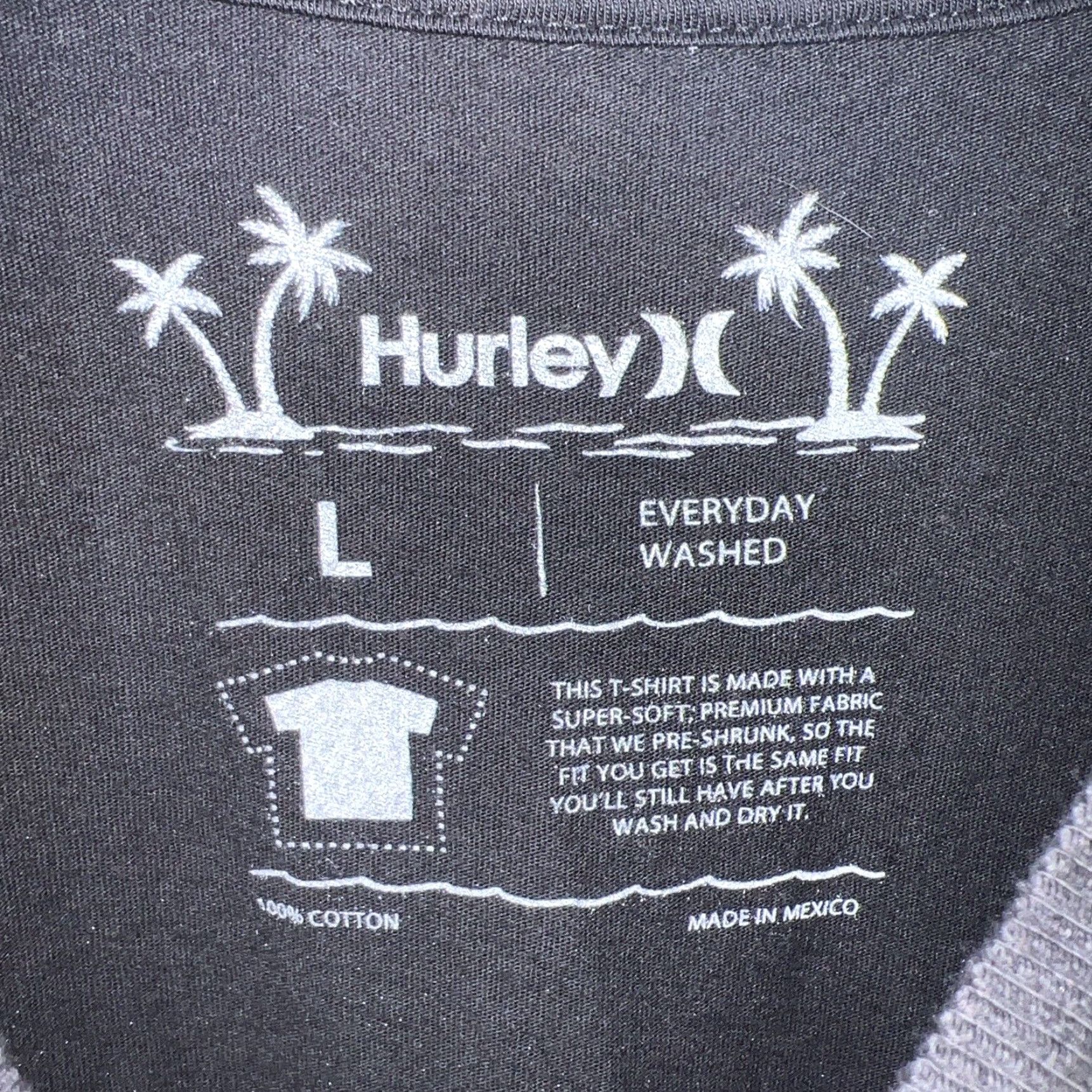 Hurley VINTAGE Hurley Graphic T-Shirt Mens L Black 90s? Size US L / EU 52-54 / 3 - 4 Thumbnail