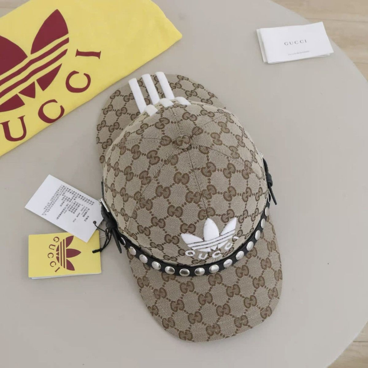 Adidas × Gucci Runway Double Sided Baseball Hat Size ONE SIZE - 4 Thumbnail