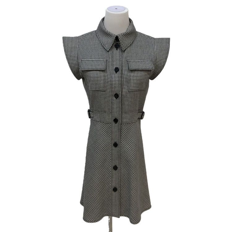 Dior Dior Checked Wool Mini Dress Size 36 Size XS / US 0-2 / IT 36-38 - 1 Thumbnail