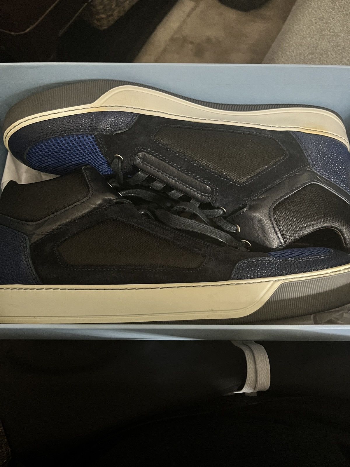 Lanvin Blue and Black Lanvin Sneakers Size US 12 / EU 45 - 2 Thumbnail