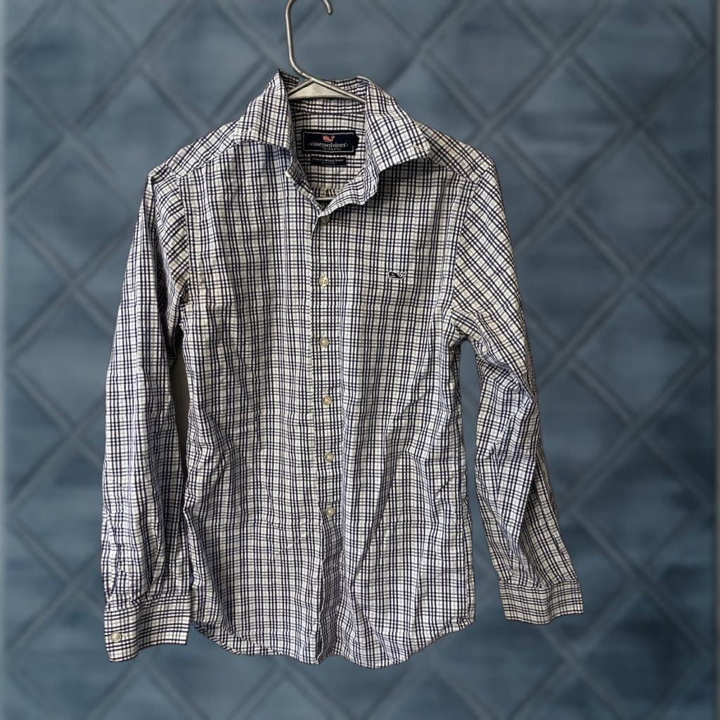 Vineyard Vines Vineyard Vines Shirt Mens XS Gingham Check Slim Fit Whale Blue white Preppy Size US XS / EU 42 / 0 - 1 Thumbnail