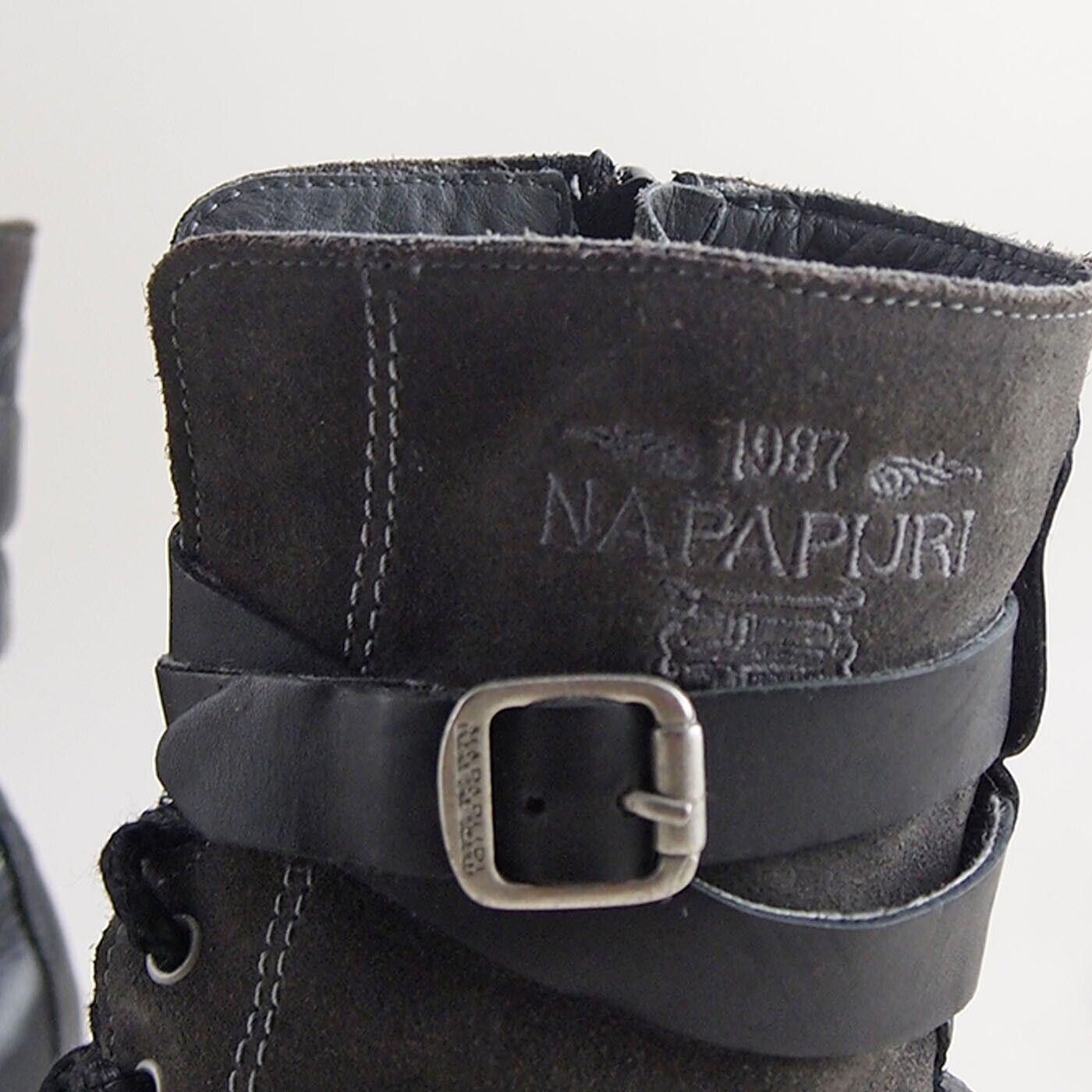 Napapijri Napapijri Combat Boots Black Leather Gray Suede US 10 EU 40 Size US 10 / IT 40 - 2 Thumbnail