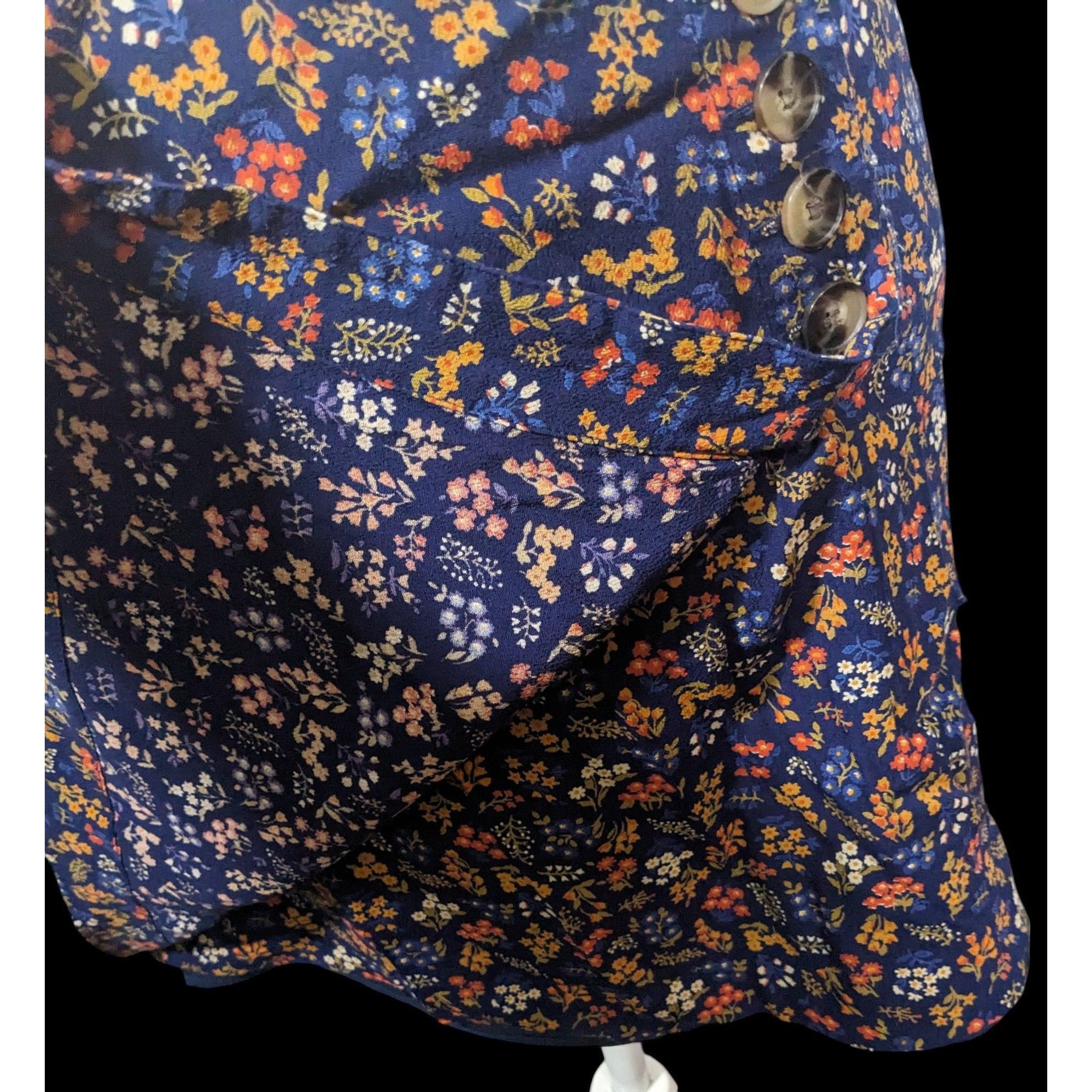 Madewell Madewell Blue Floral Cottagecore A-Line Mini Skirt Size 26" / US 2 / IT 38 - 3 Thumbnail