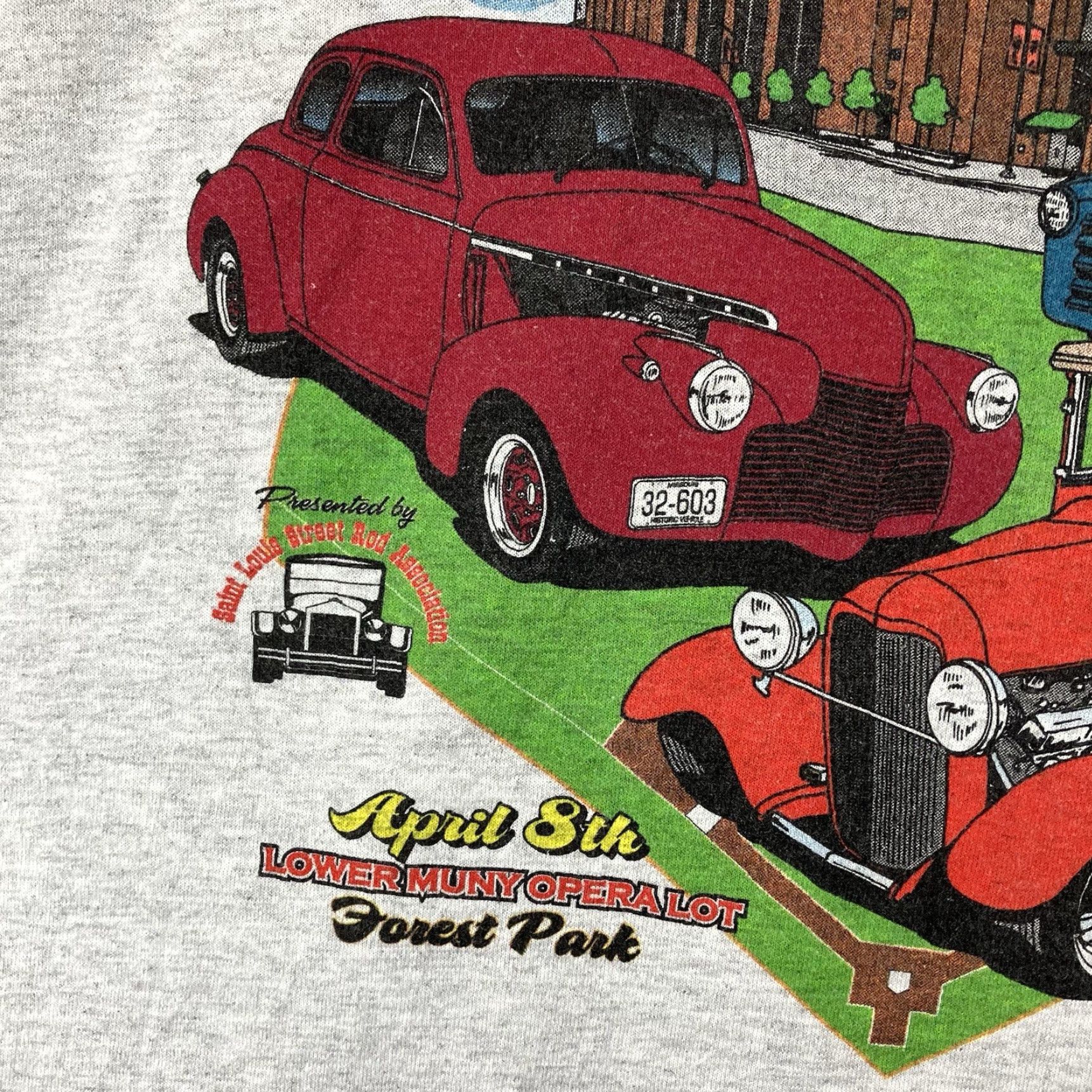 Jerzees VINTAGE Mens T-Shirt Street Rod Logo 2007 St. Louis Short Sleeve Crew Neck Gray L JERZEES Regular Mens Size US L / EU 52-54 / 3 - 7 Thumbnail