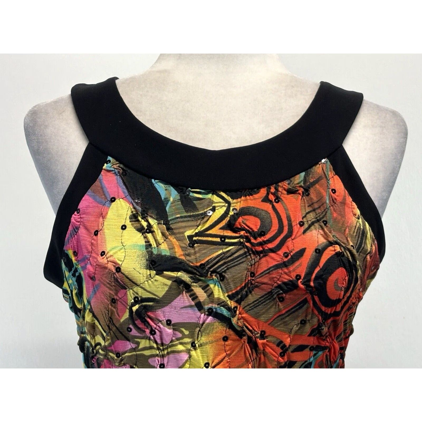 Joseph Ribkoff Joseph Ribkoff Stretch Sleeveless Knee Length Pencil Dress Sz 10 Multicolor Sequins Party Womens Size L / US 10 / IT 46 - 5 Thumbnail