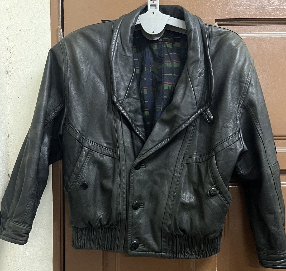 Designer PIERRE BALMAIN LEATHER JACKET Size US XL / EU 56 / 4 - 1 Thumbnail