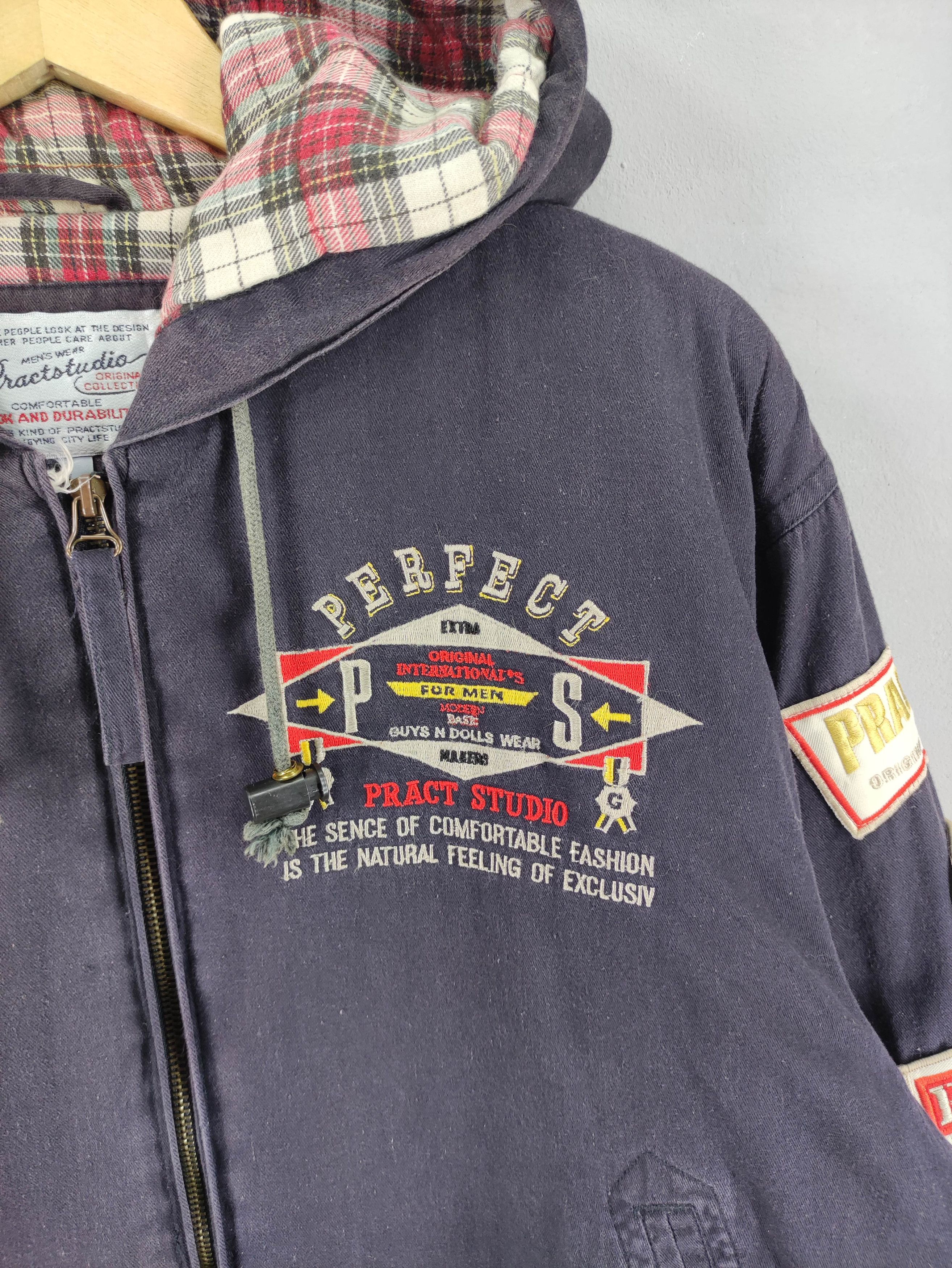 Vintage Vintage Pract Studio Patch Faded Jacket Hoodie Zipper Size US L / EU 52-54 / 3 - 4 Thumbnail