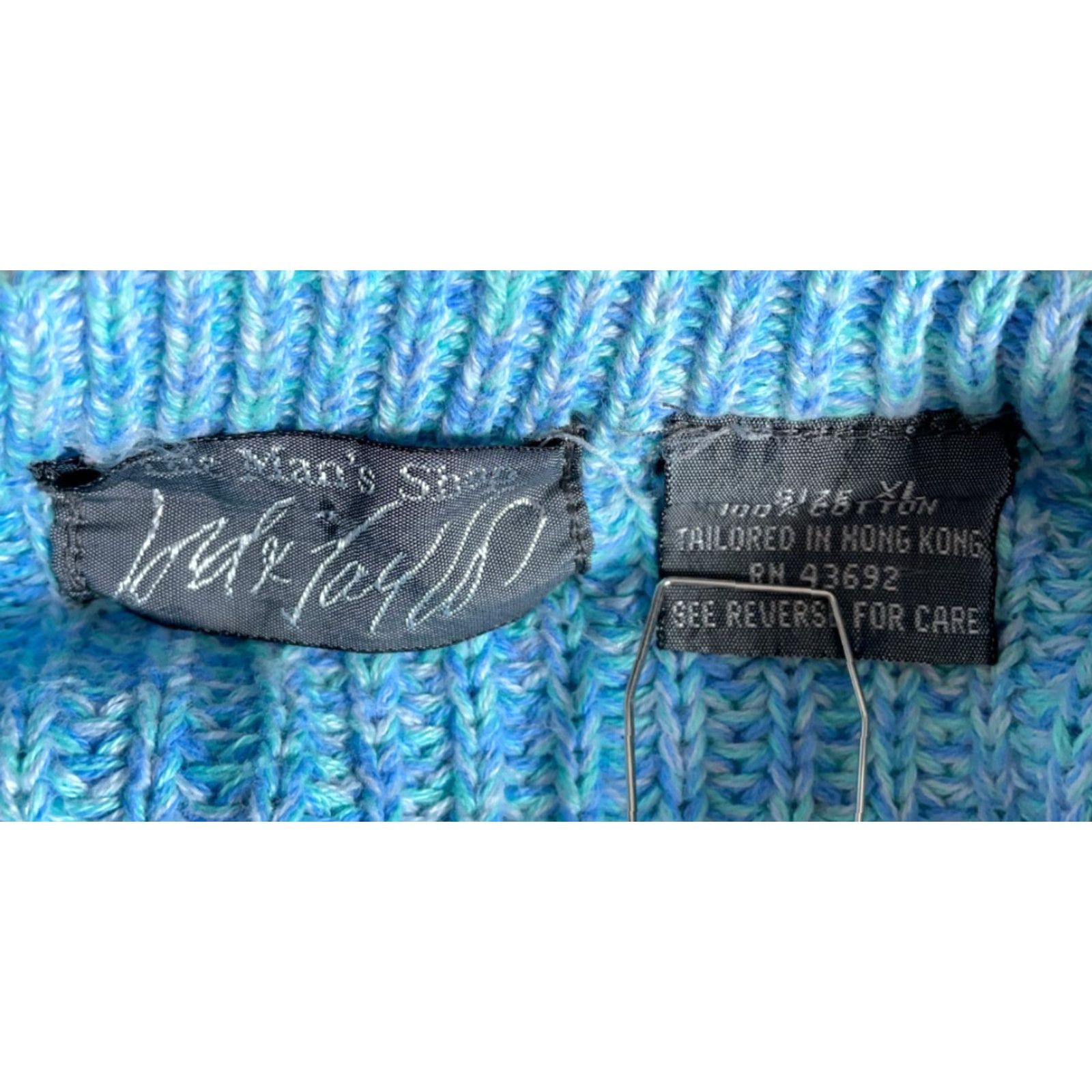 Lord & Taylor VINTAGE LORD & TAYLOR Sweater Mens XL Blue Cotton Chunky Knit Crew Neck Pullover 90s Casual Size US XL / EU 56 / 4 - 3 Thumbnail