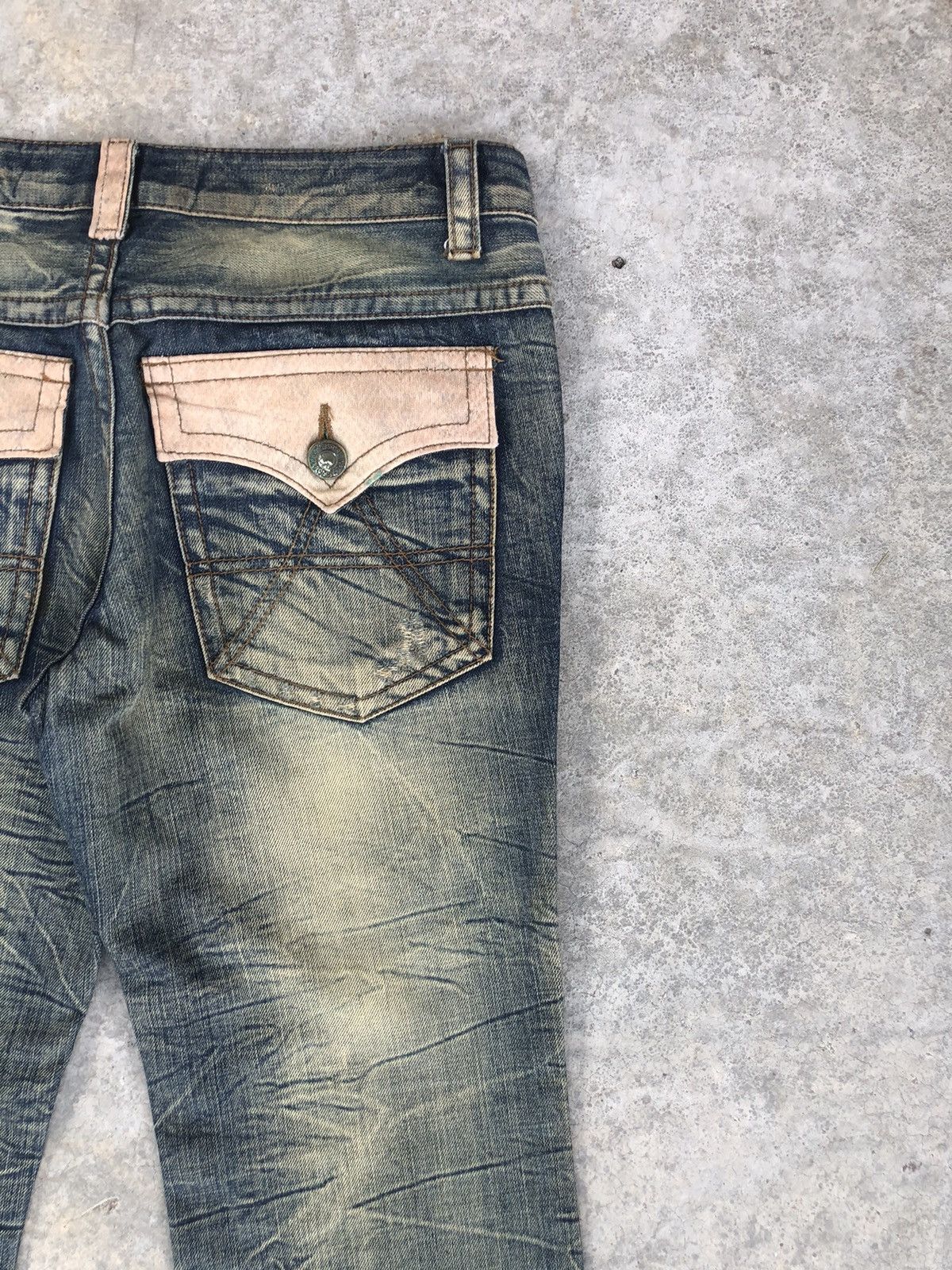 Japanese Brand Japanese Algate Flared Jeans Mud Wash Distressed Jeans Size US 32 / EU 48 - 10 Thumbnail