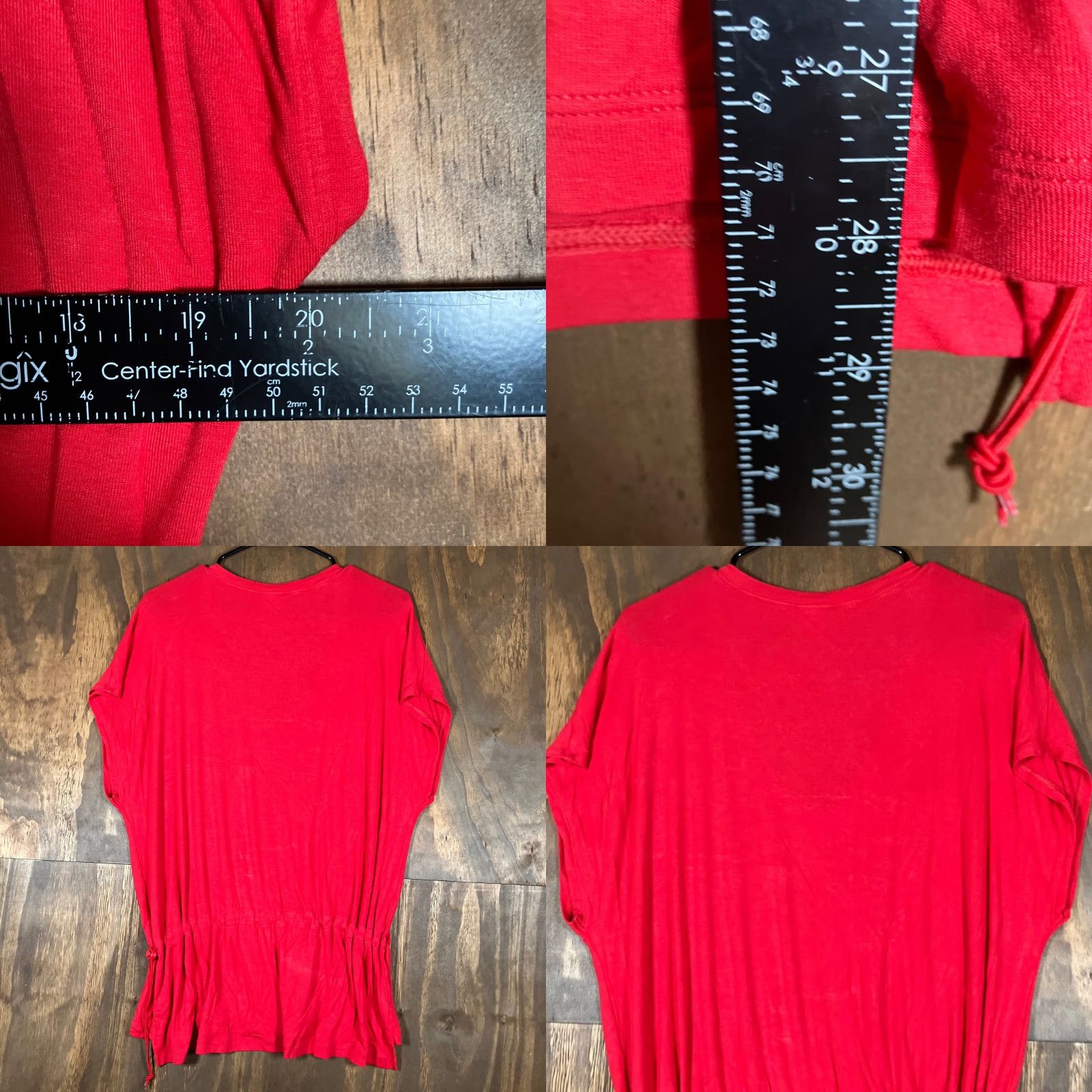 Vintage CAbi Blouse Women's Red Short Sleeve V-Neck Stretch Drop Waist Size M / US 6-8 / IT 42-44 - 8 Thumbnail