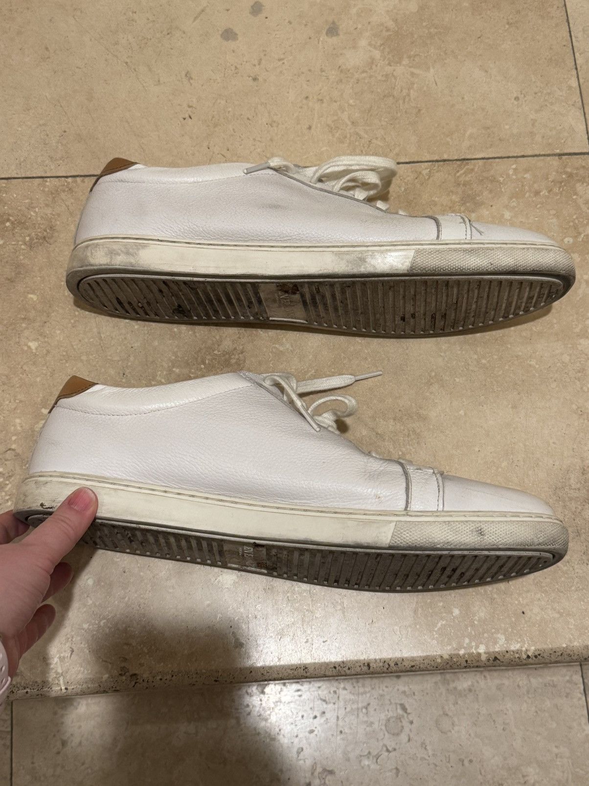 Allen Edmonds white leather Allen Edmonds men's sneakers Size US 12 / EU 45 - 3 Thumbnail