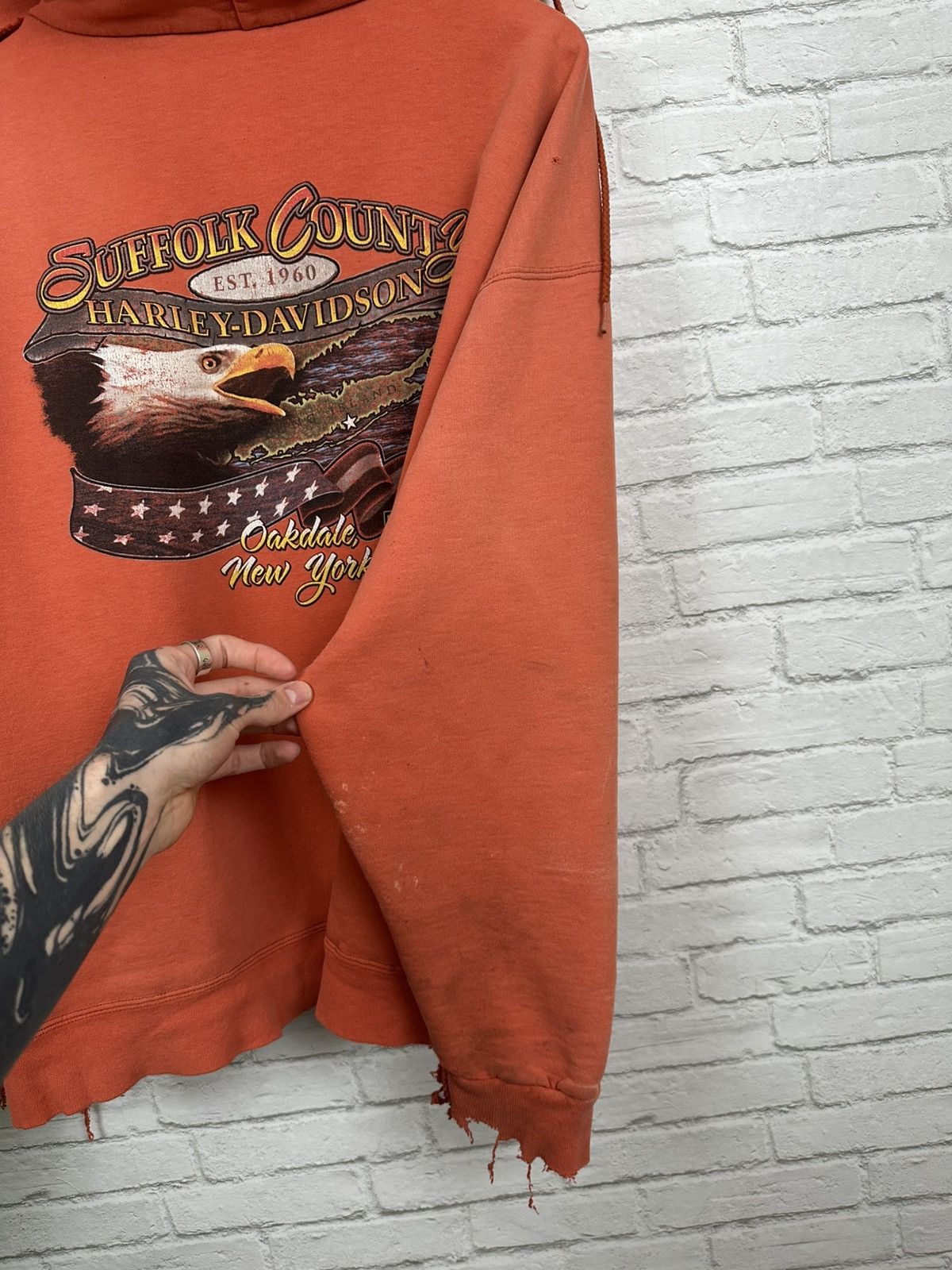 Harley Davidson (XL) ABSOLUTELY BLASTED OUT THRASHED Harley Davidson Hoodie Size US XL / EU 56 / 4 - 21 Thumbnail