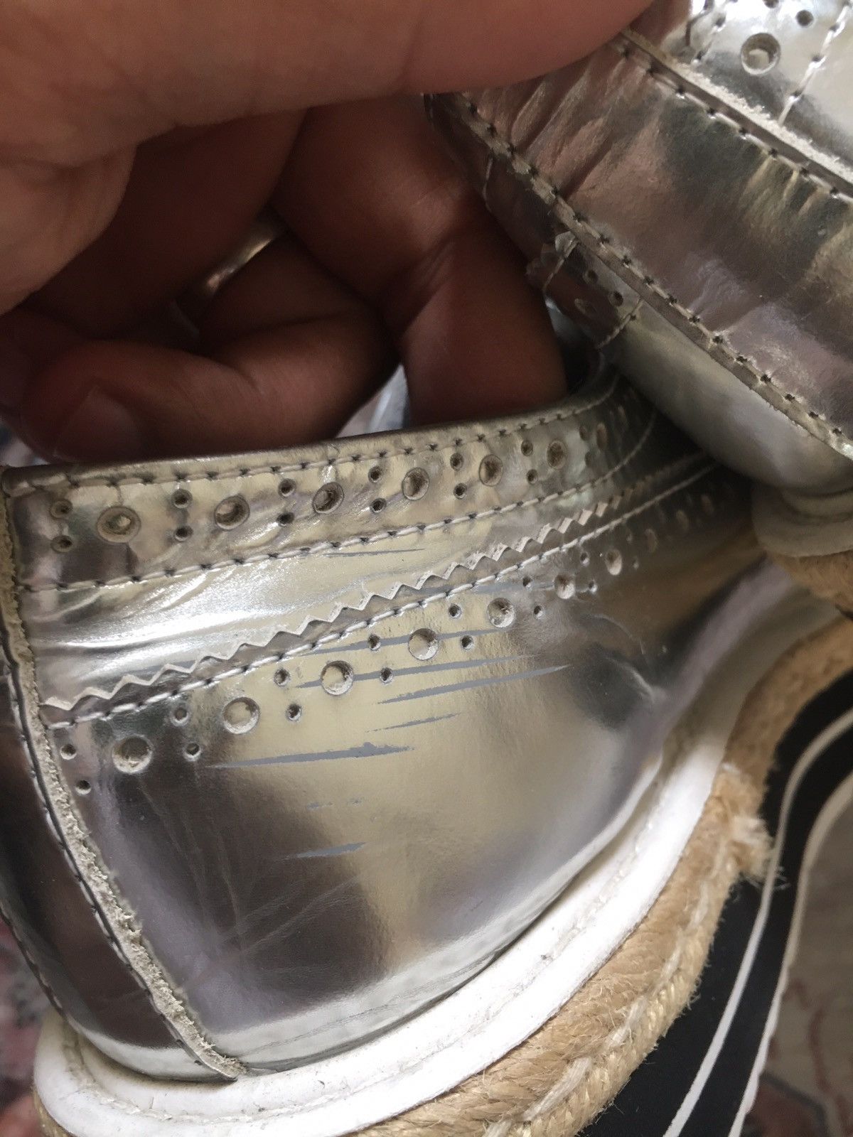 Prada Prada Platform Lace Up Silver Brogues Wedges Size US 9 / IT 39 - 5 Thumbnail