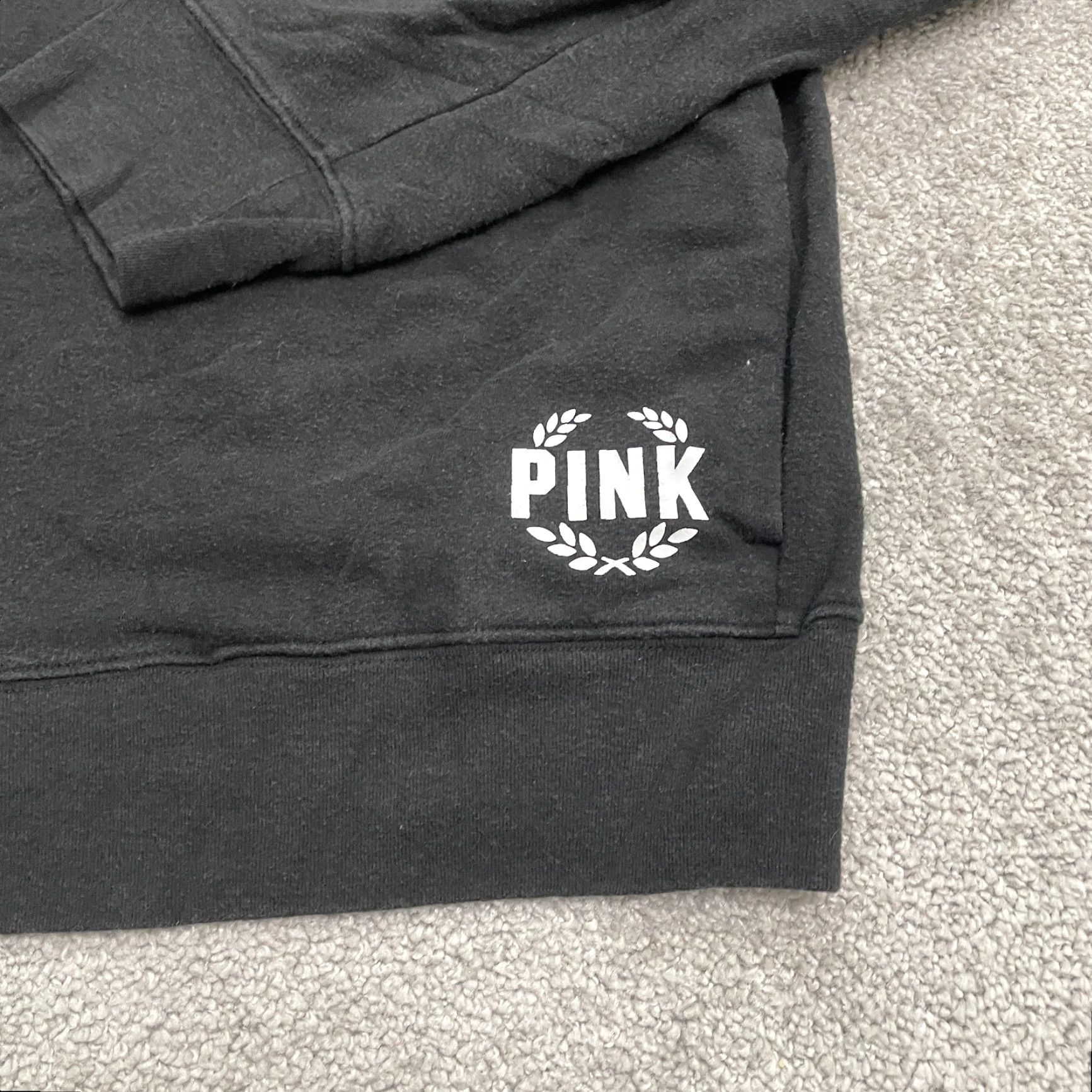 Victoria's Secret Victoria's Secret PINK Full Zip Sweatshirt Womens Large Black Pockets Regular Shirt/Coat Size L / US 10 / IT 46 - 5 Thumbnail