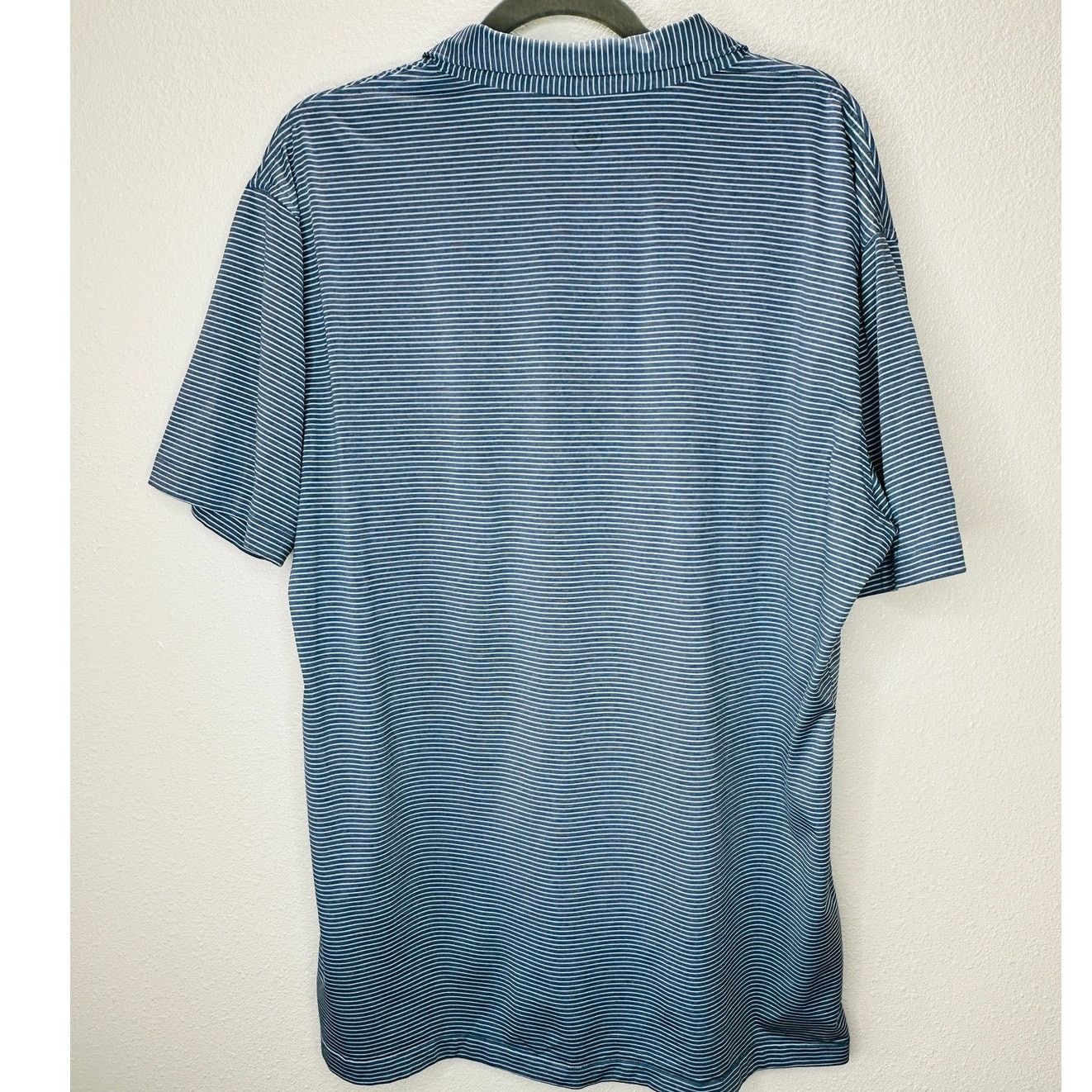 Peter Millar Peter Millar Light Blue & Blue Jean Stripe Short Sleeve L Size US L / EU 52-54 / 3 - 10 Thumbnail