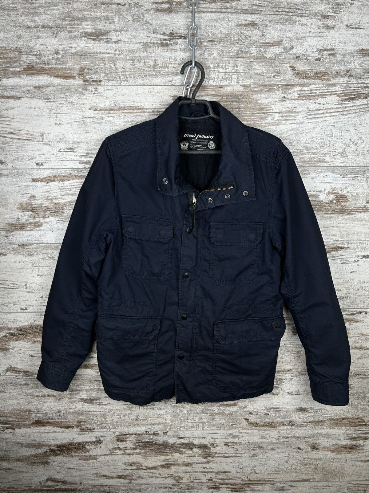 image of Mens Vintage Diesel Multipocket Jacket Y2K Streetwear in Navy (Size Medium)