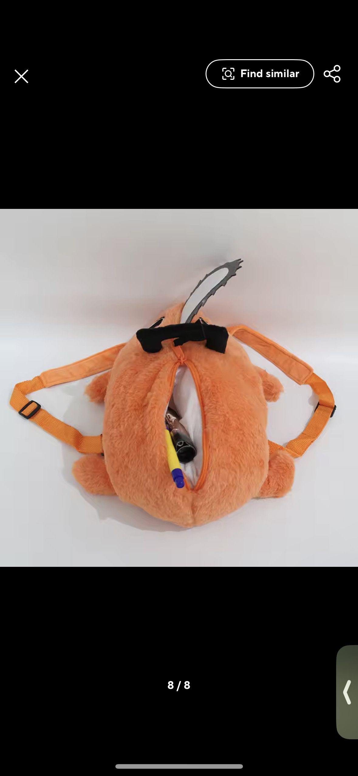 Japanese Brand Vintage Pochita Chainsaw Orange Dog Backpack Bag Size ONE SIZE - 4 Thumbnail