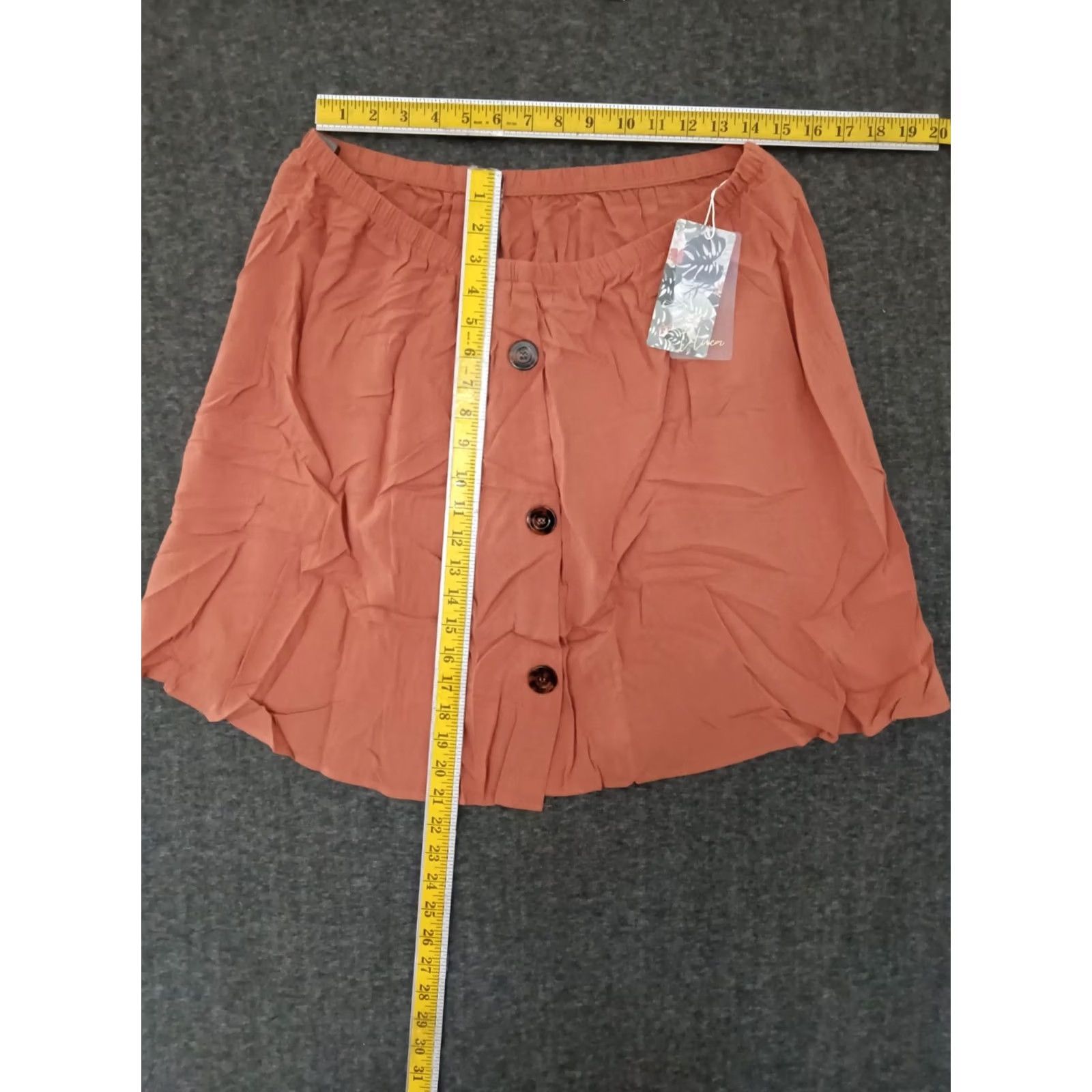 Vintage Toluca Women's Clay Elastic Waist Pull Up Midi Linen Skirt Size XXXL Size 40" / US 18 - 4 Thumbnail