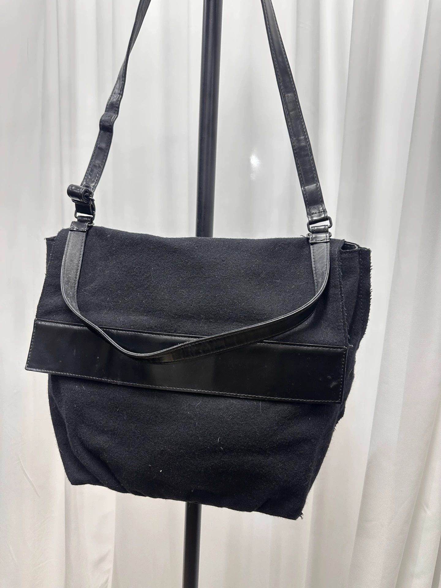 Yohji Yamamoto Yohji Yamamoto Calfskin Wool Tweed Tote Panels Size ONE SIZE - 2 Thumbnail