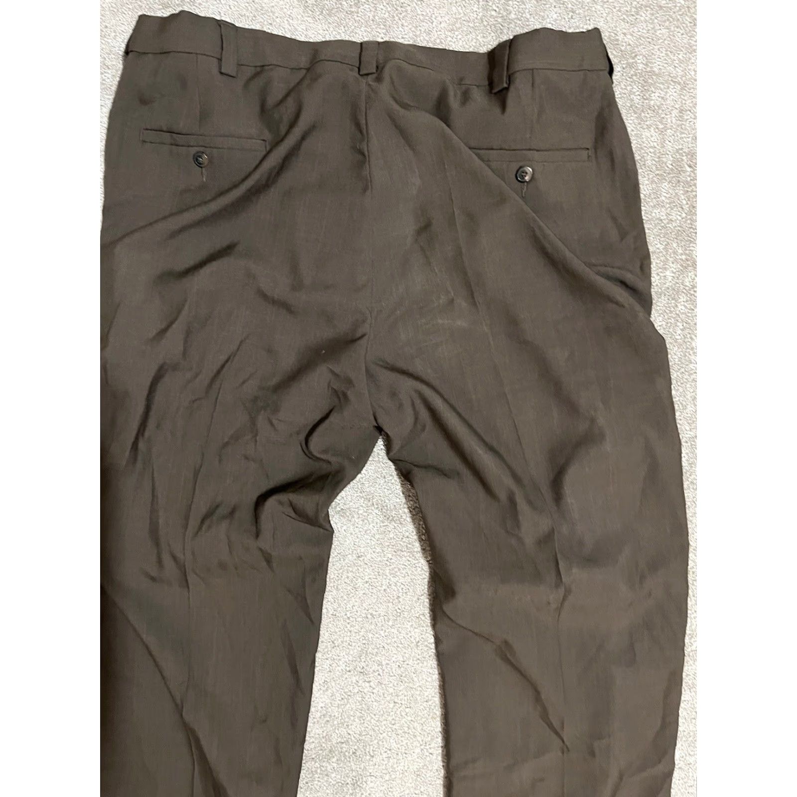 Haggar Haggar Brown Classic Comfort Waist Flat Front Mens Dress Pants 42x32 Flat Front Dress Pants Classic Haggar Mens 42 Brown Size US 42 / EU 58 - 3 Thumbnail
