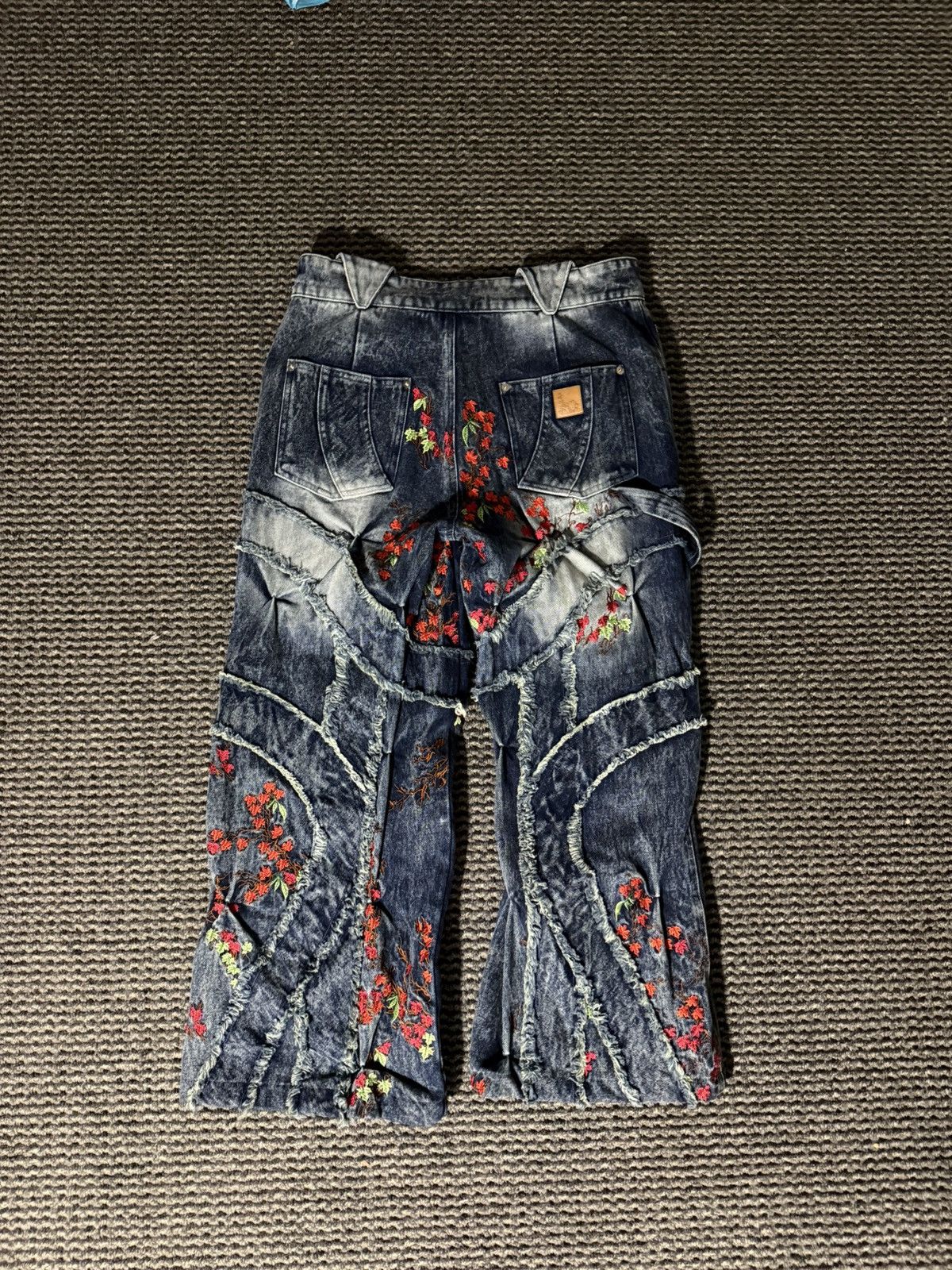Bad Son Badson Red Blossom Denim Cropped 30x27 Size US 30 / EU 46 - 2 Thumbnail