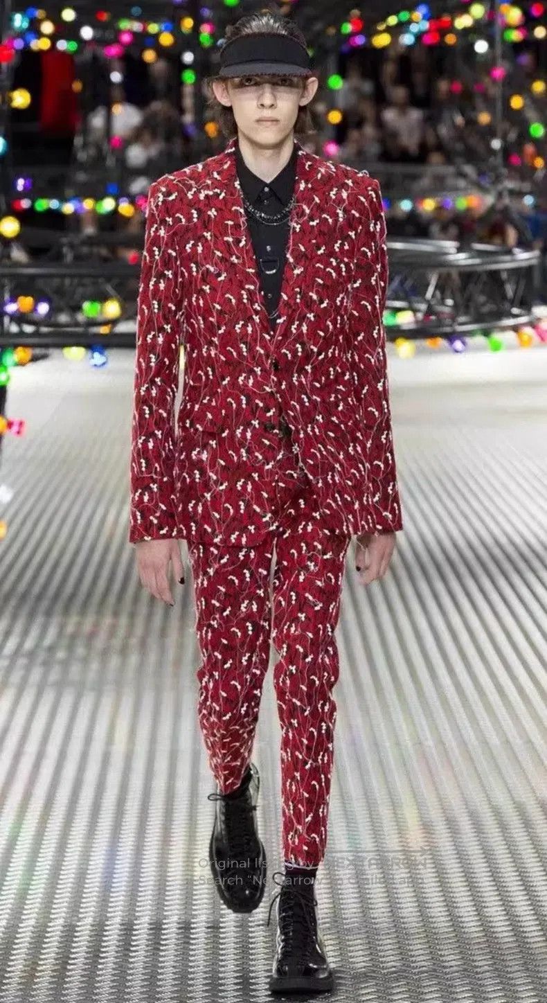 Dior Dior Homme 17fw velvet red eroded psychedelic lyslay of th Size 46R - 9 Thumbnail
