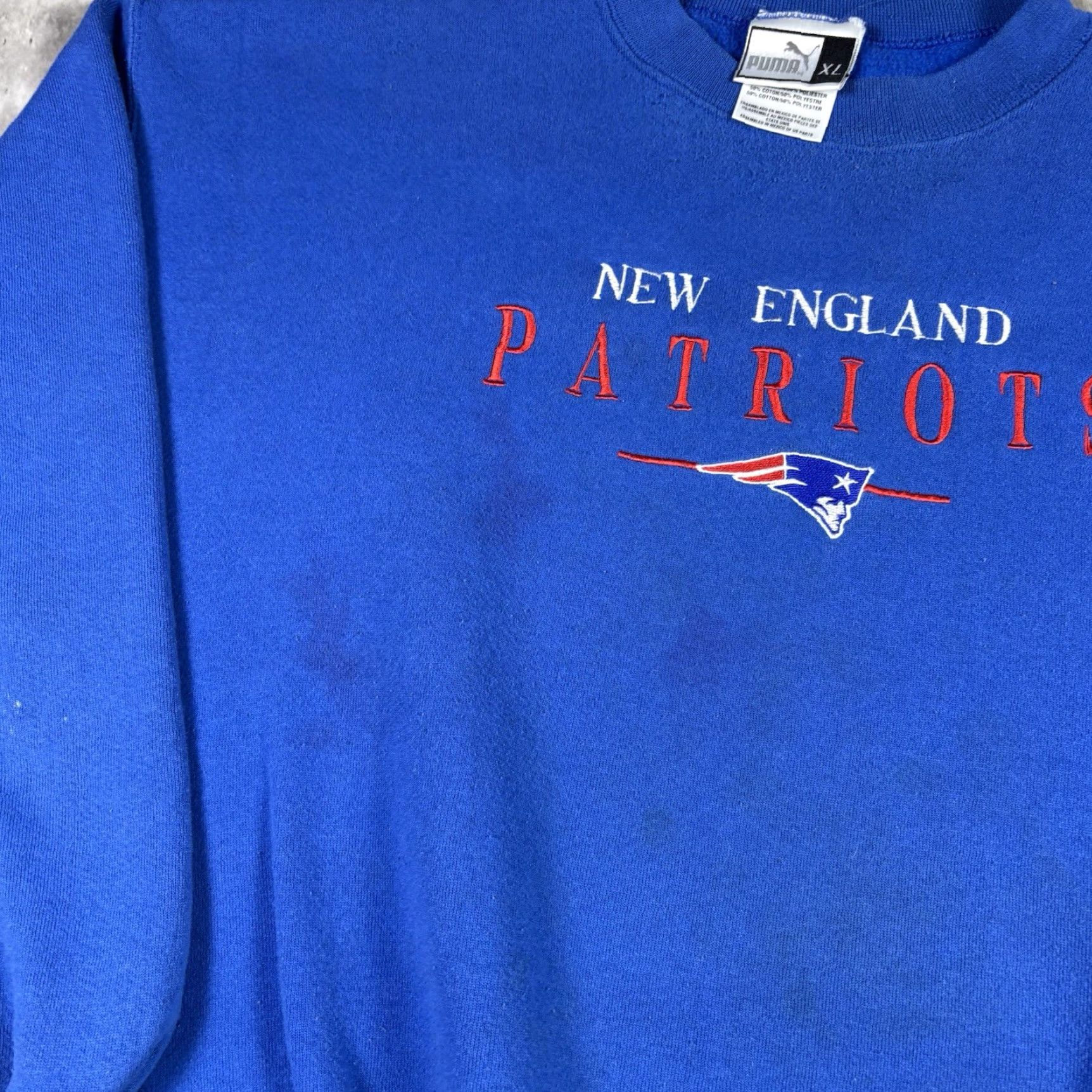 Puma VINTAGE Puma New England Patriots Crewneck Sweatshirt Adult XL Blue Graphic Print Logo Embroidered Patriots Football Mens Size US XL / EU 56 / 4 - 5 Thumbnail